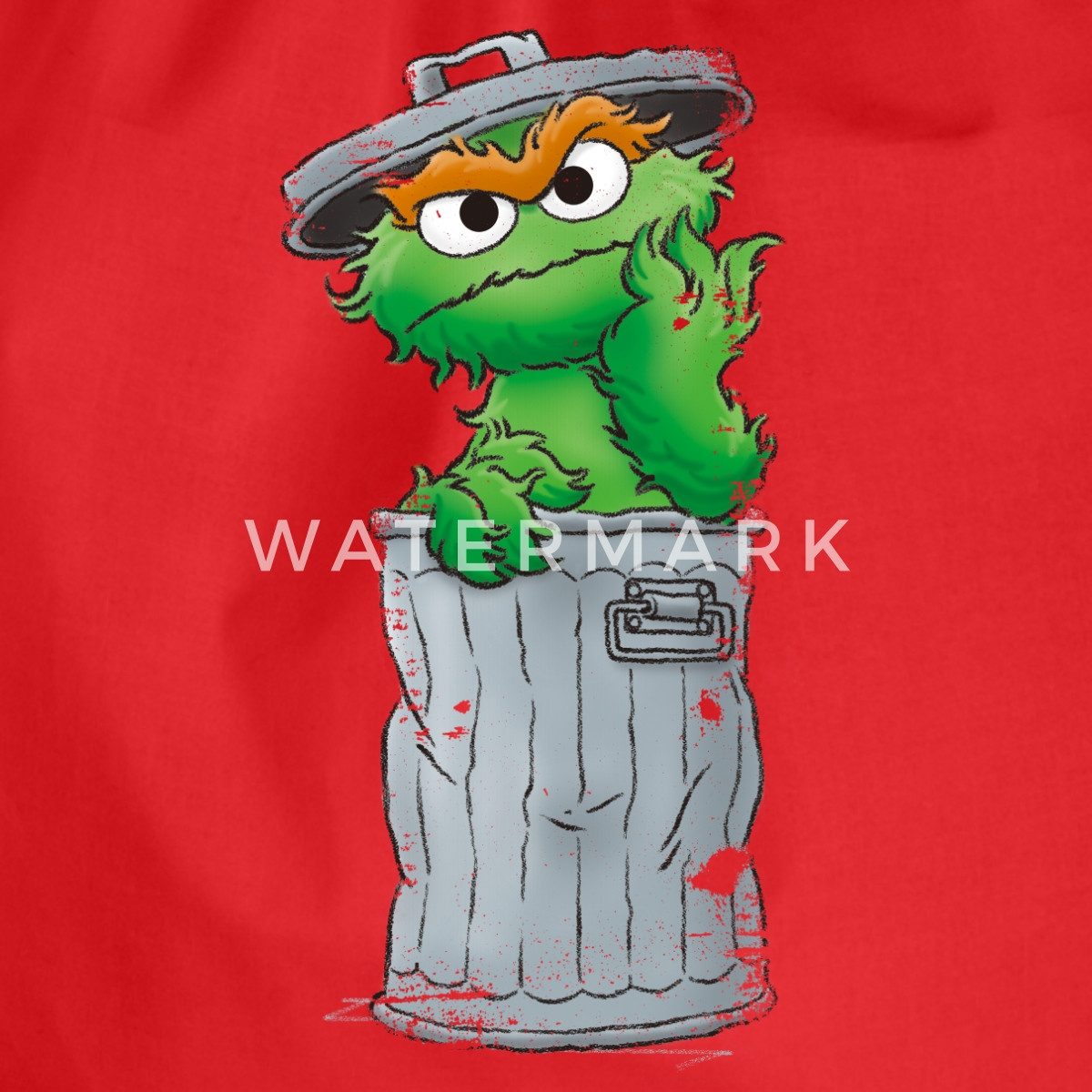 Spreadshirt Turnbeutel Sesamstraße Oscar Mülltonne Turnbeutel (1-tlg)