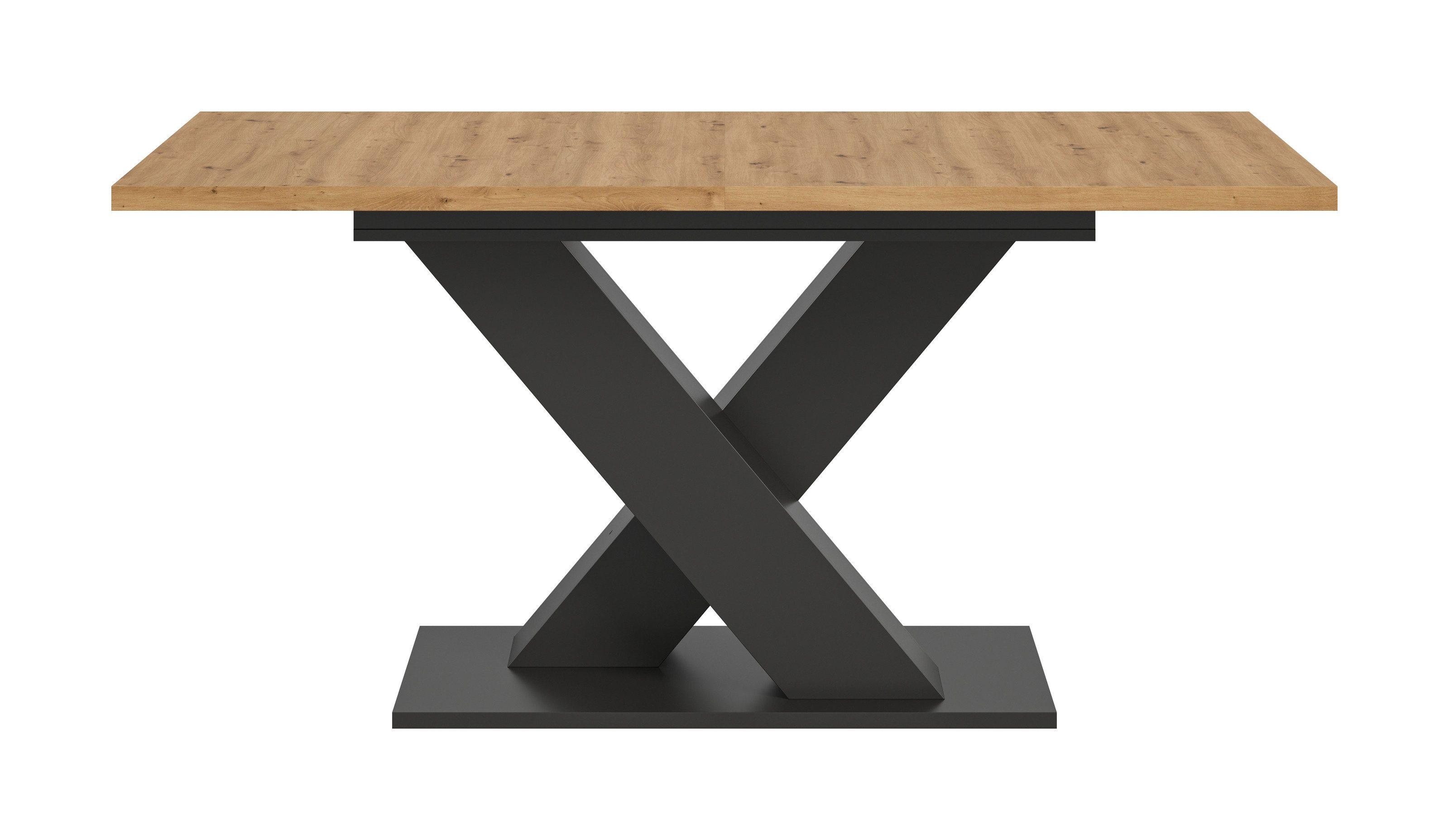 xonox.home Esstisch ausziehbar bis 190cm, Grau / Artisan Eiche - 150/190x76x90cm (BxHxT)