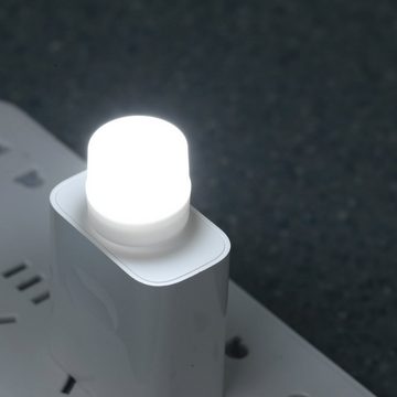 iscooter LED Nachtlicht USB-Lichter bei Nacht, Mini-LED-Lampe, ohne Lichtsensor, Stecker 5stk, LED fest integriert, warmweiße, Kaltweiße, kompakt, USB-Atmosphäre-Licht