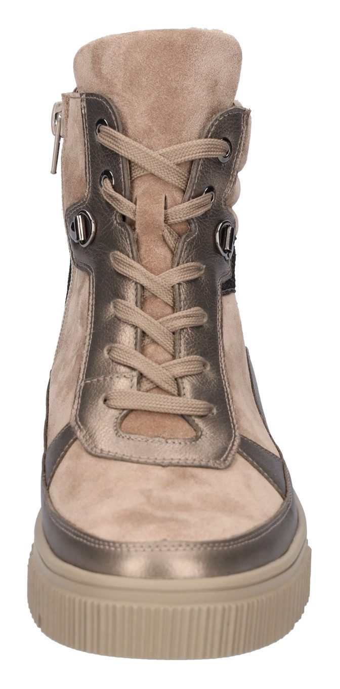 Waldläufer K-Sansa Stiefelette Schnürboots, Plateaustiefelette mit Metallic-Details, K-Weite