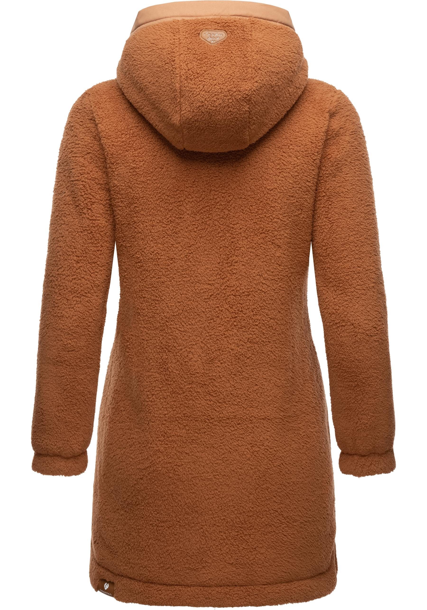 Ragwear Outdoorjacke Cousy flauschige Übergangsjacke mit Teddyfell und Kapuze