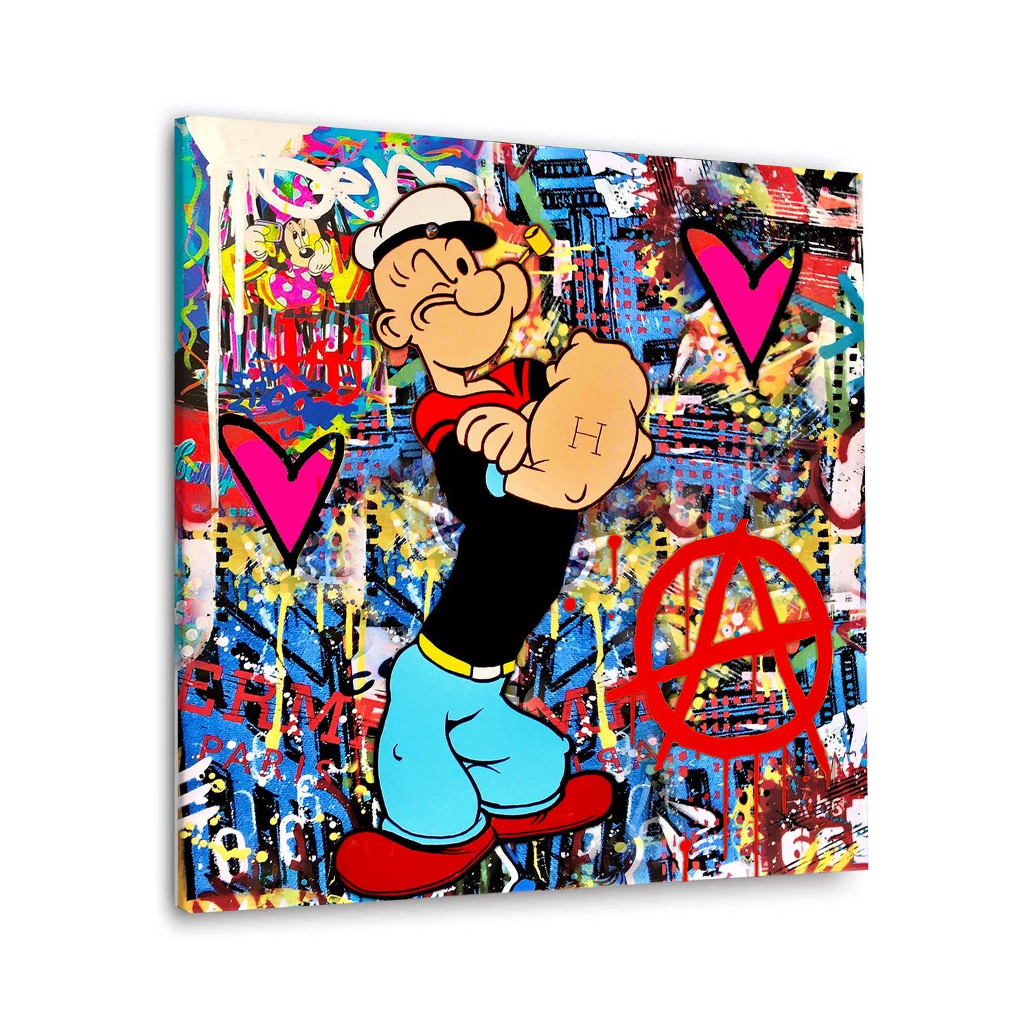 Leinwandbild Strong Man Style Graffiti Leinwandbild Wandbild Kunstdruck XXL Deko
