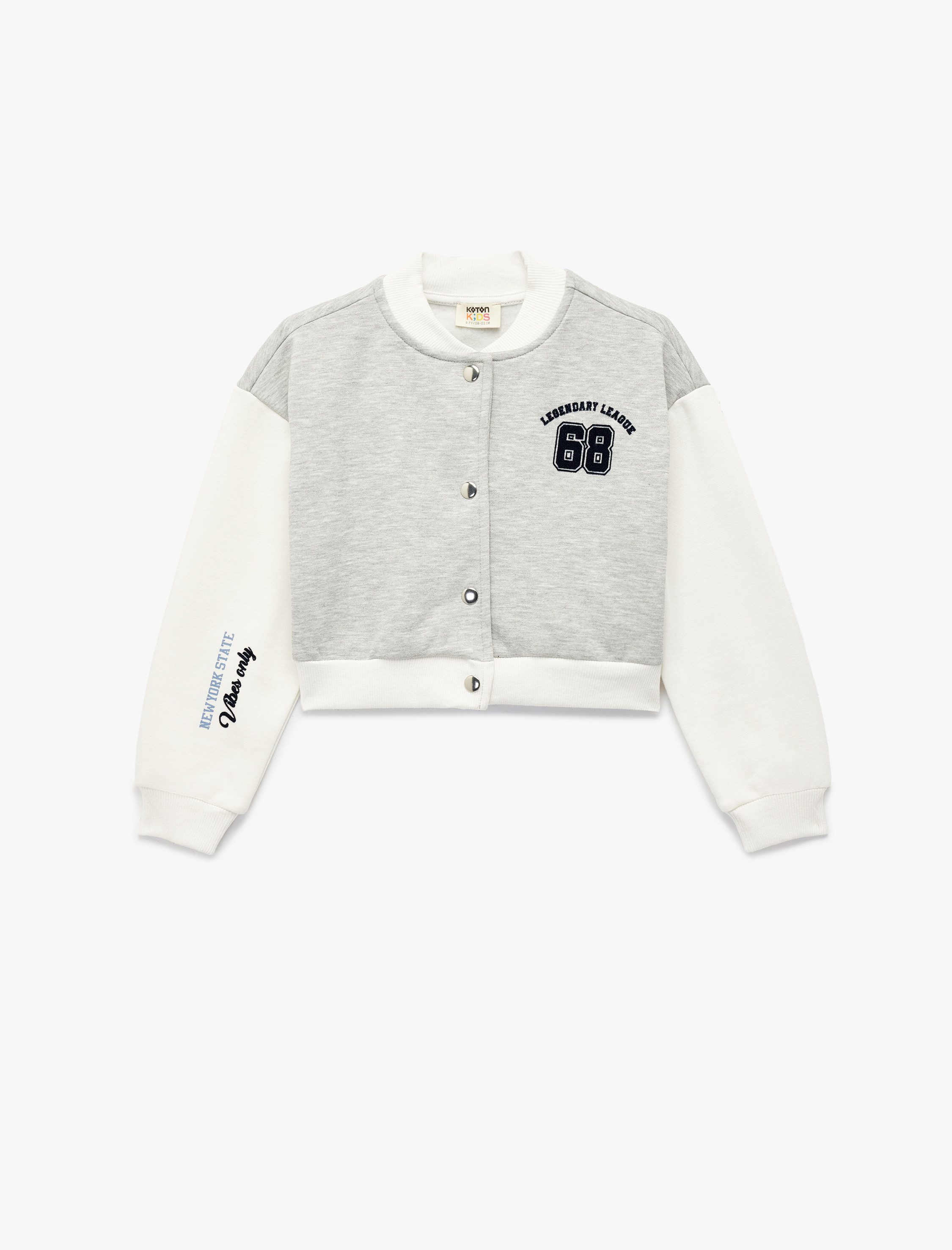 Koton Kurzjacke Koton Baumwoll-Crop-Collegejacke