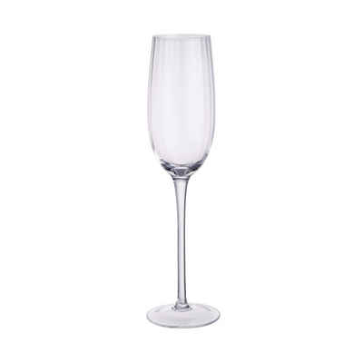 BUTLERS Champagnerglas MODERN TIMES Sektglas mit Rillen 230ml, Glas, mundgeblasen