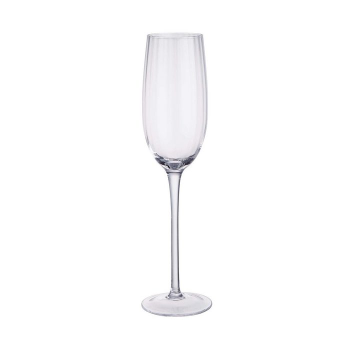 BUTLERS Champagnerglas MODERN TIMES Sektglas mit Rillen 230ml Glas mundgeblasen