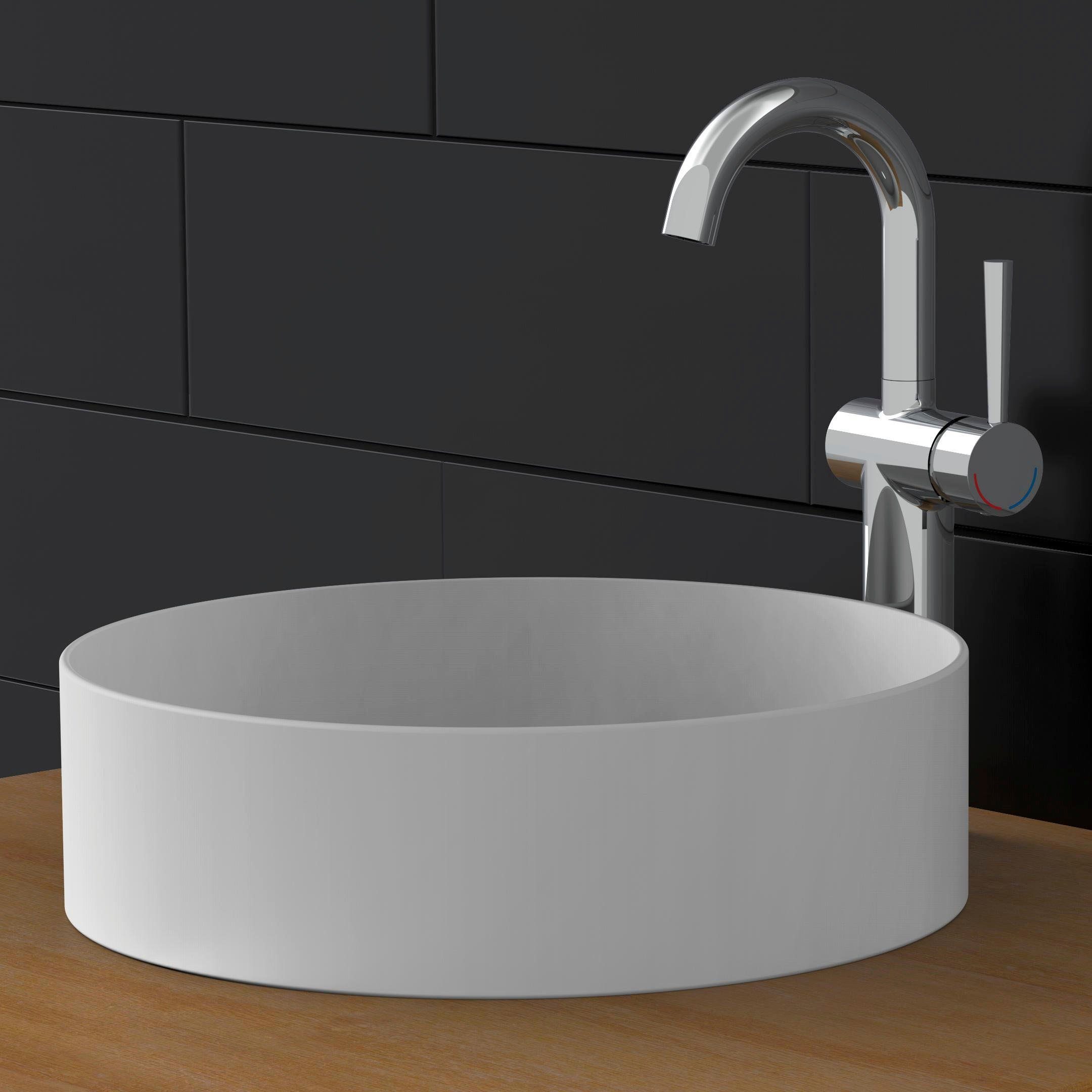 Schütte Waschtischarmatur Cornwall Design Wasserhahn Bad für Aufsatz-Waschbecken, Mischbatterie, Chrom