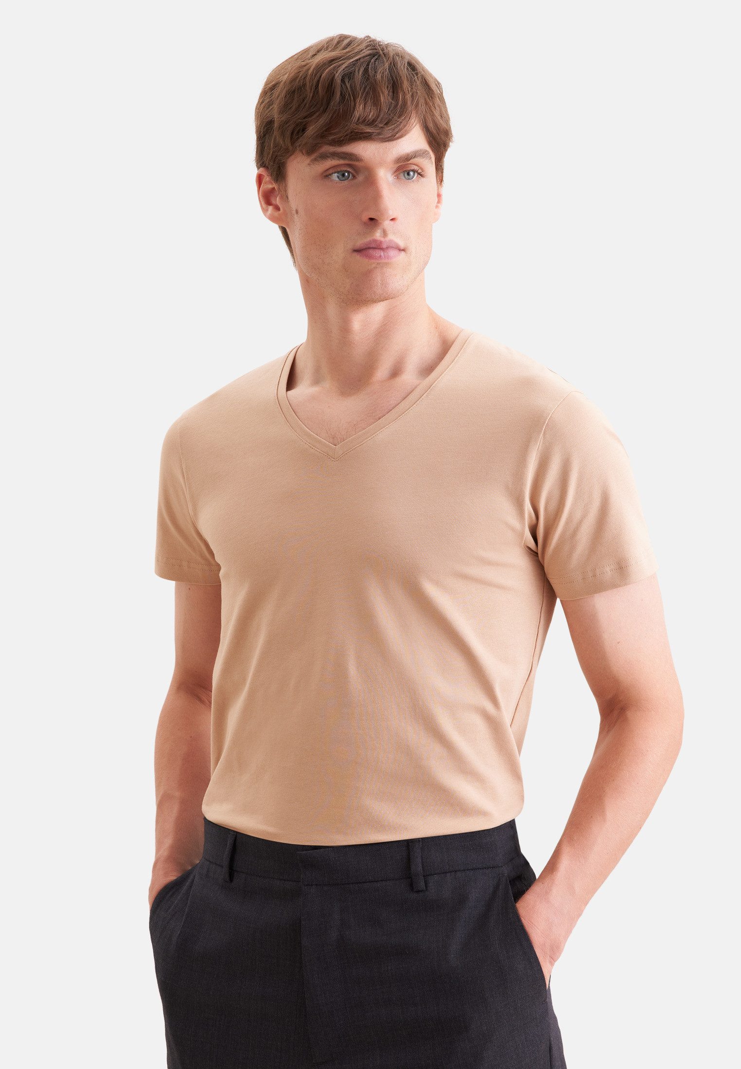 seidensticker T-Shirt 1/2 V-Neck Uni