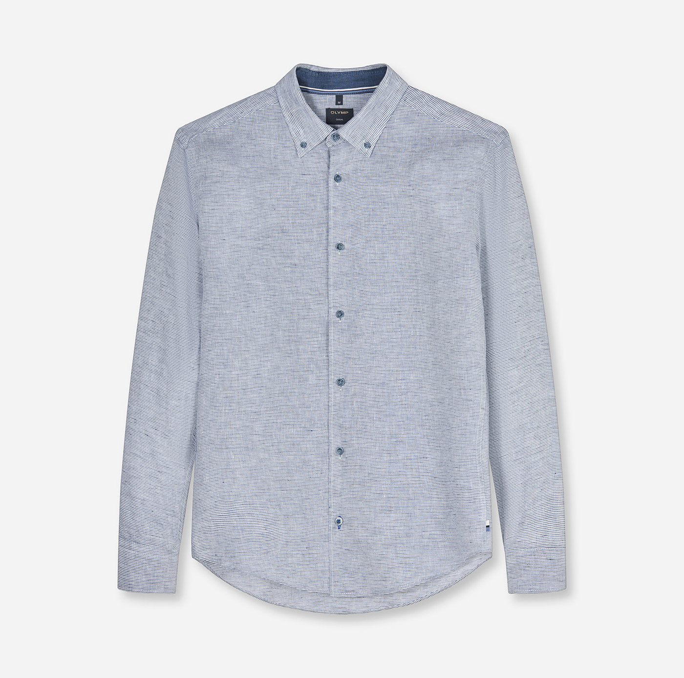 OLYMP Langarmhemd Casual, Button-down-Kragen, regular fit, Leinen