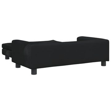 vidaXL Kindersofa Kindersofa mit Hocker Schwarz 100x50x30 cm Samt Kindercouch Kindermöbe