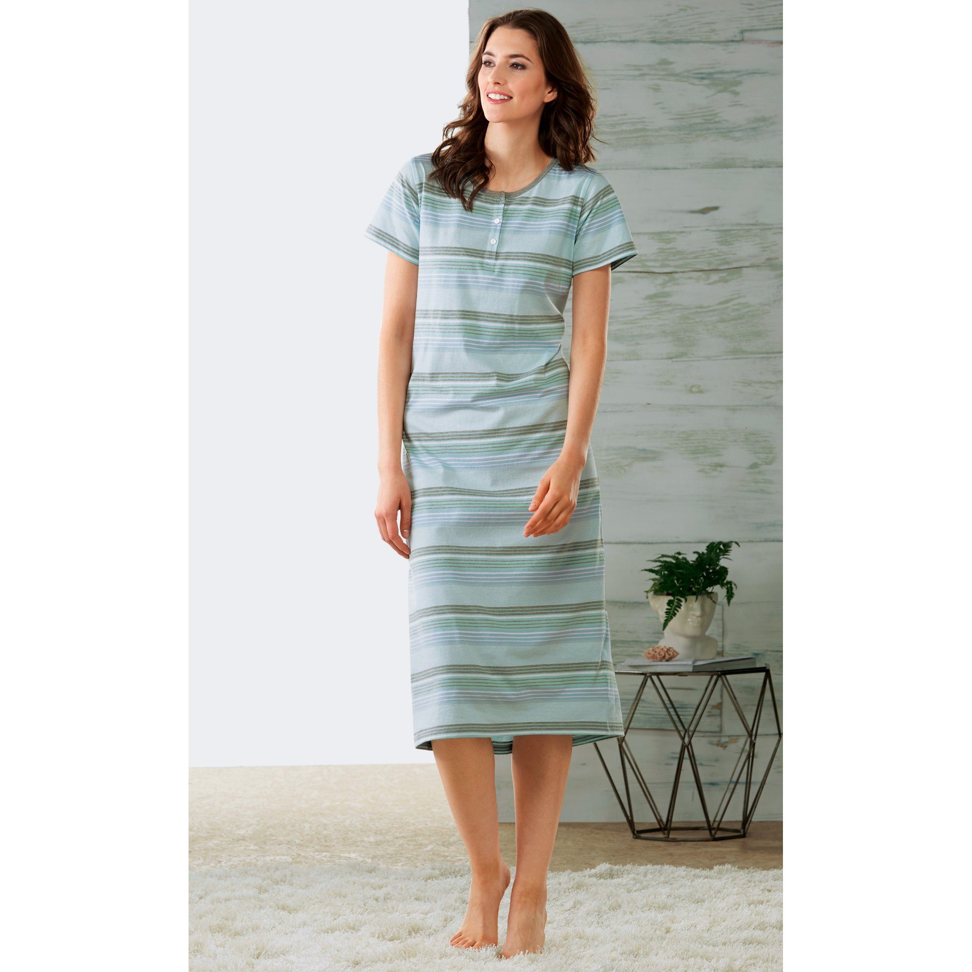 REDBEST Nachthemd Damen-Nachthemd Single-Jersey Streifen günstig online kaufen