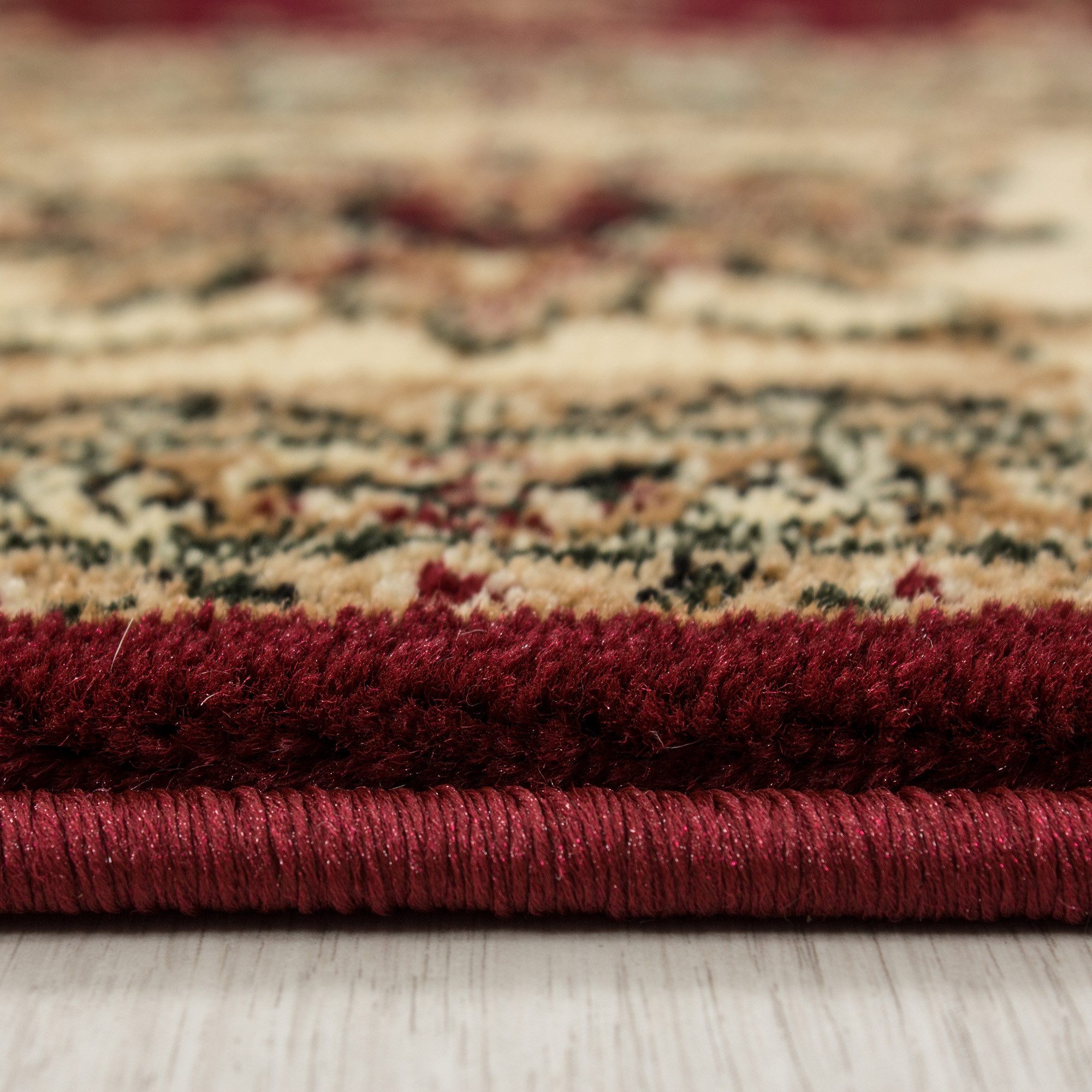 KADIMA DESIGN Teppich TANNHEIM Wohnzimmer Schlafzimmer Orientalisch Orient Waschbar Edel, Läufer, Höhe: 14 mm, Rot, 80x150 cm, Wohnzimmerteppich Esszimmer Strap – Bild 5 von 5