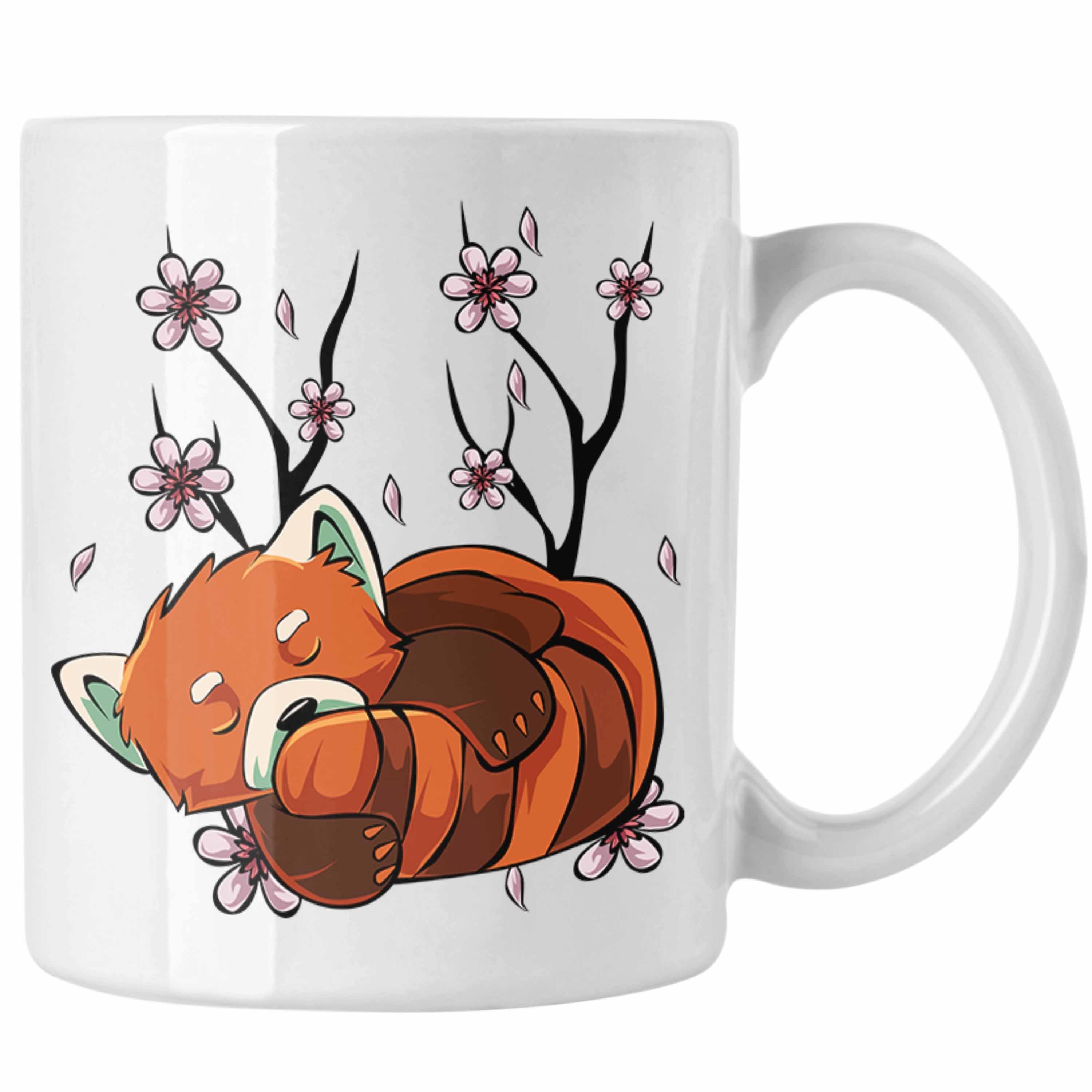 Trendation Tasse Lustige Roter Panda Tasse - Ein süßes Geschenk für Panda-Liebhaber Weiss