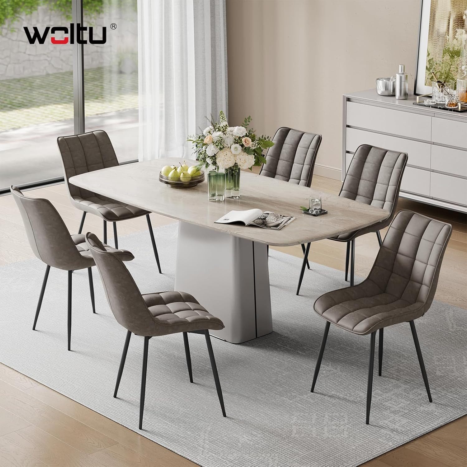 Woltu 4-Fußstuhl (6 St), Polsterstuhl mit Rückenlehne, Gestell aus Metall günstig online kaufen