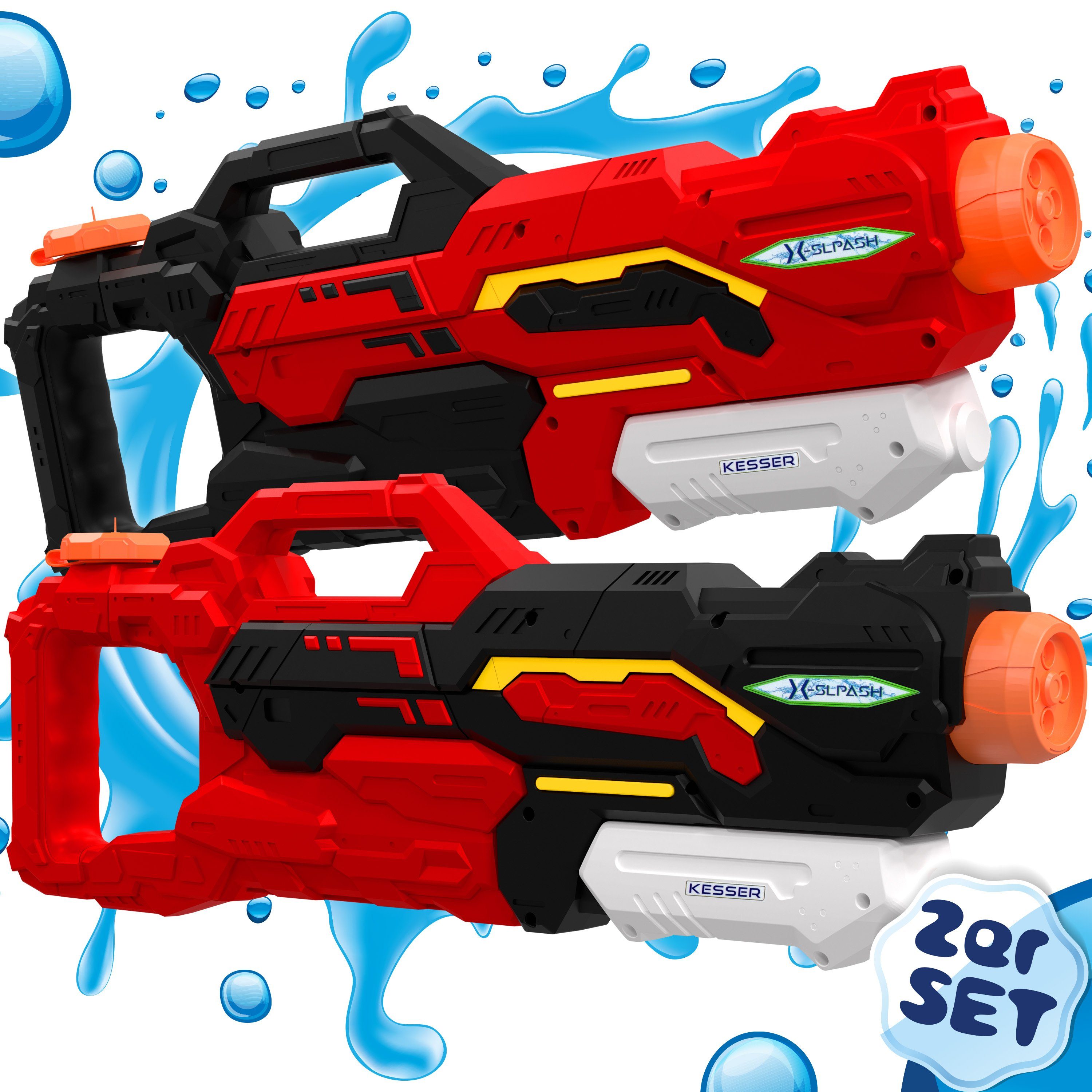 Wasserpistole Spielzeug Wasserpistole 10 m Spritzpistole mit Tank Kinder 1500ml 
