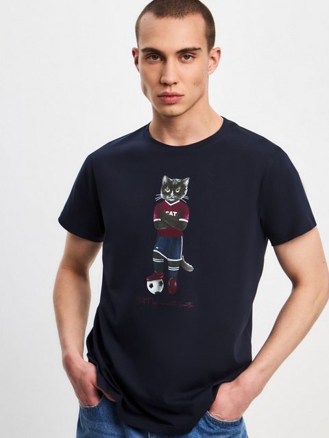 CAT by maniita lacitta Kurzarmshirt T-Shirt FOOTBALL CAT (1-tlg) mit Katzen günstig online kaufen