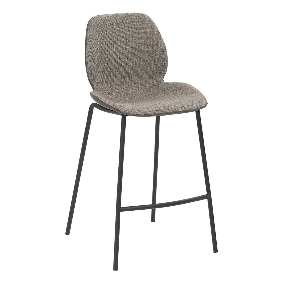 Mayer Sitzmöbel Barhocker my Solo, 4-Fuß mit Fußstütze, Stoffbezug/ Rautensteppung, Sitzhöhe 63 cm
