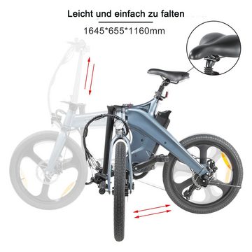 ombar E-Bike 20"Elektrofahrrad für Damen und Herren mit 7-Gang-Shimano-Schaltwerk, 7 Gang