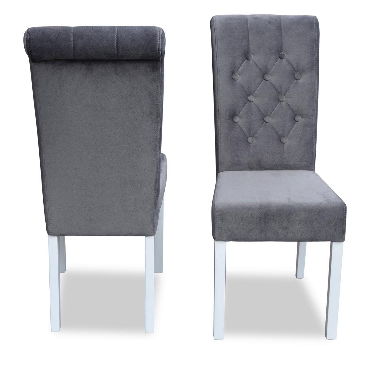 JVmoebel Stuhl, Sessel Stuhl 1xEsszimmer Fernseh Lounge Textil Sitz Modern Polsterstuhl Echtholz