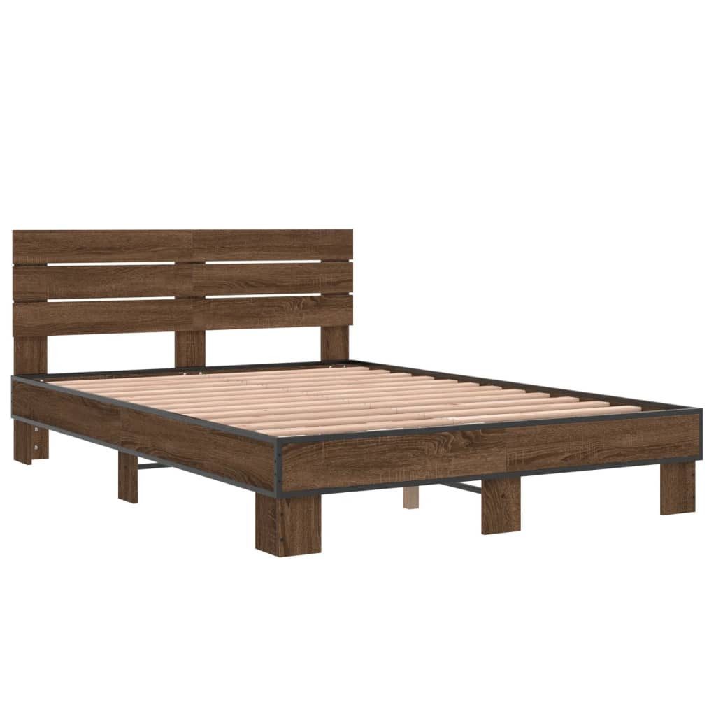 vidaXL Bett Bettgestell Braun Eichen-Optik 140x200 günstig online kaufen