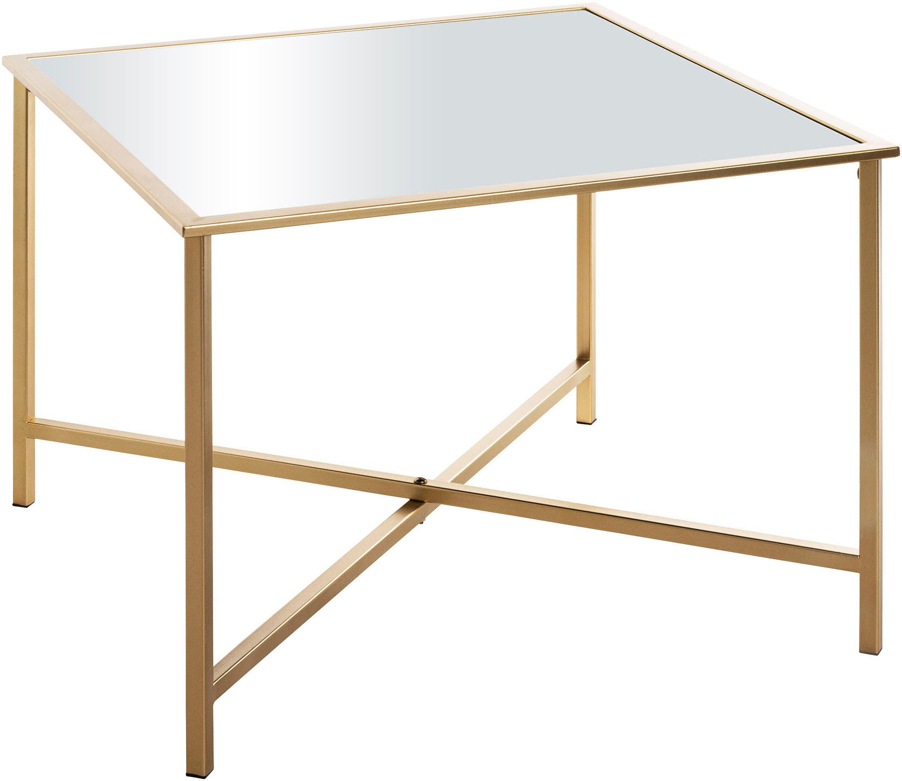 HAKU Beistelltisch Sofatisch, Wohnzimmertisch (1-St), quadratisch - aus Metall Gold B/T/H 60/60/45 cm