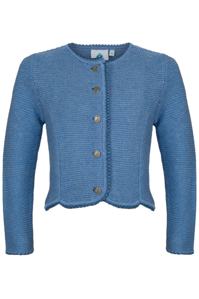 Isar-Trachten Trachtenkleid Strickjacke Kinder - ELEGANTINE - jeansblau