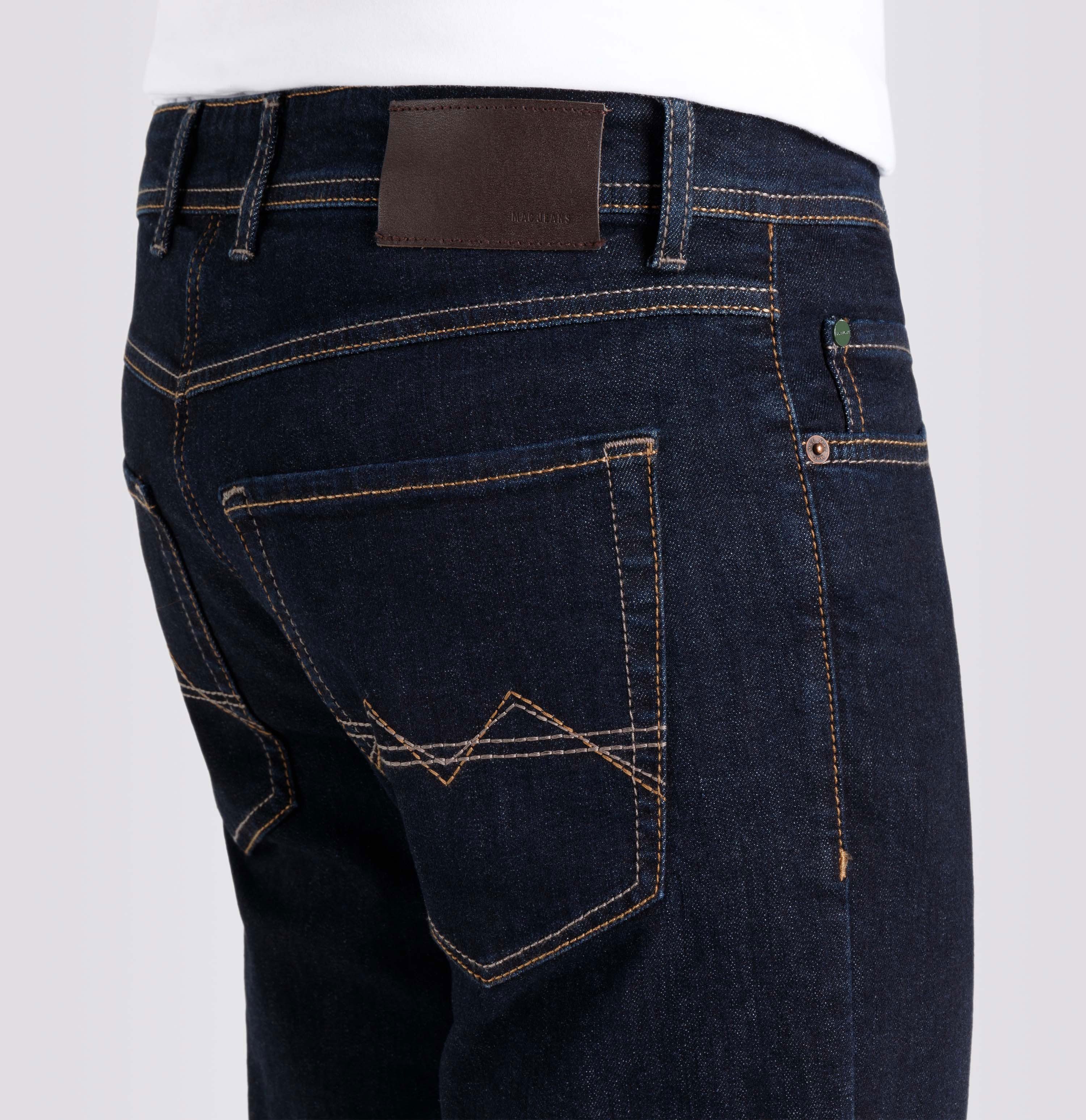 Arne Rinsed Denim MAC 5-Pocket-Jeans Dark Stretch Blue