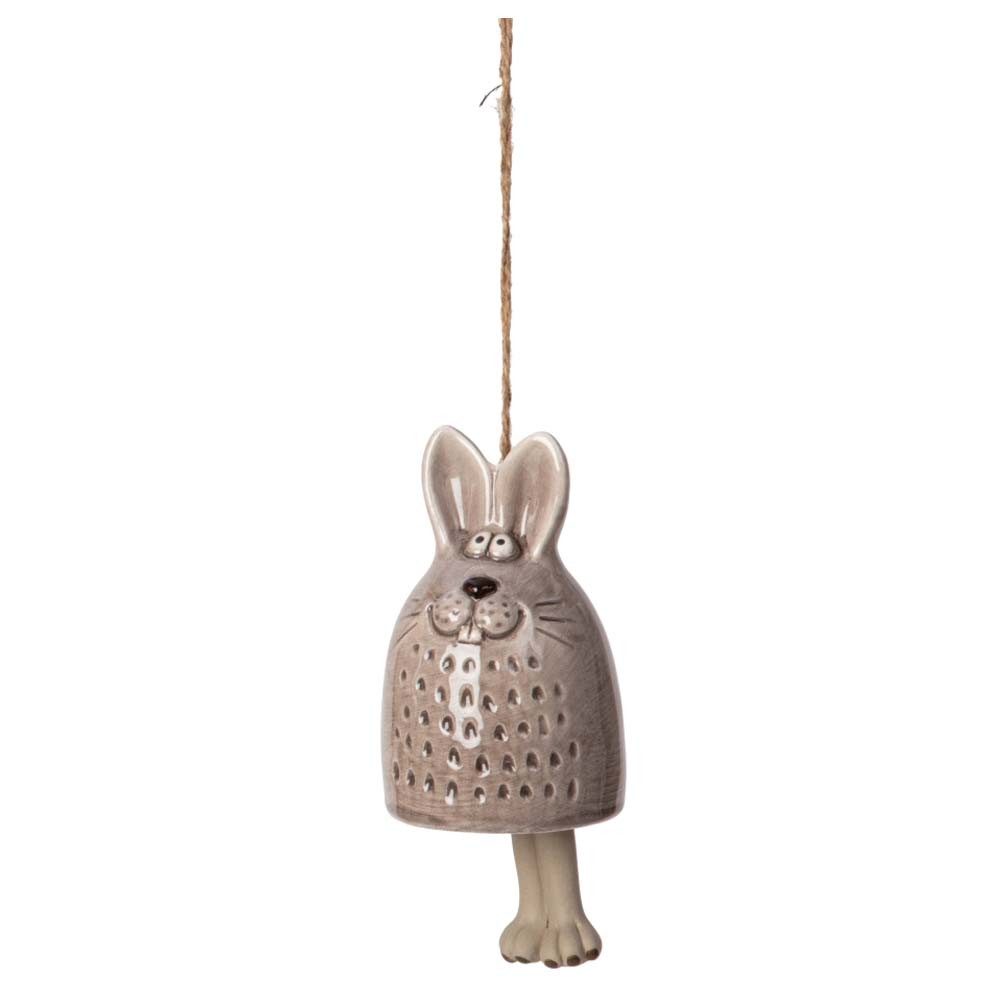 Mel-O-Design Windspiel Klangdeko zum Hängen Gartendeko (Terrassen Deko, Windglocke), Anhänger im Tierdesign Hase, Katze, Frosch, Biber