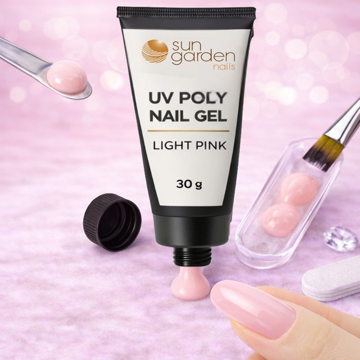 Sun Garden Nails UV-Gel Sun Garden Nails UV Poly Gel Light Pink 30 g, Extreme Dickviskoses Gel
