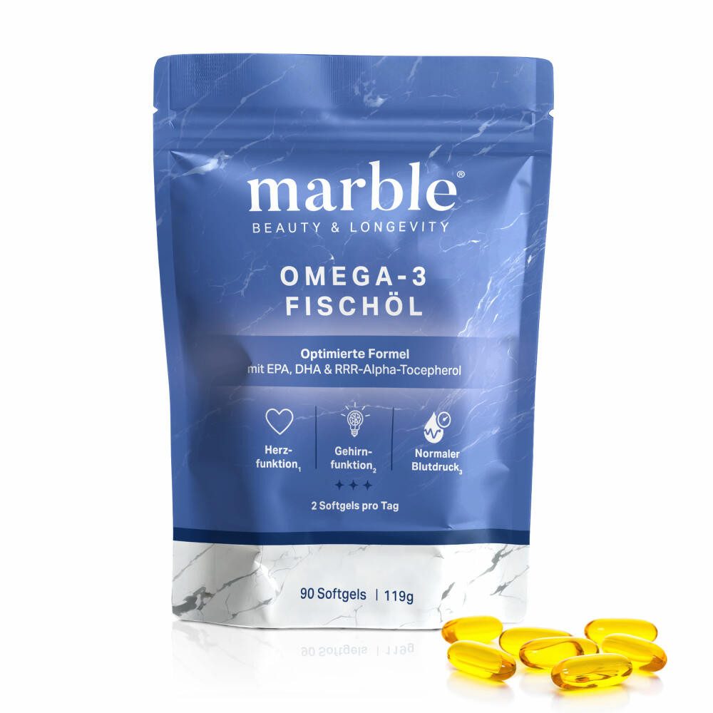 Marble Omega-3 Fischöl, 90 Kapseln Kapseln, 90 St., 119 g