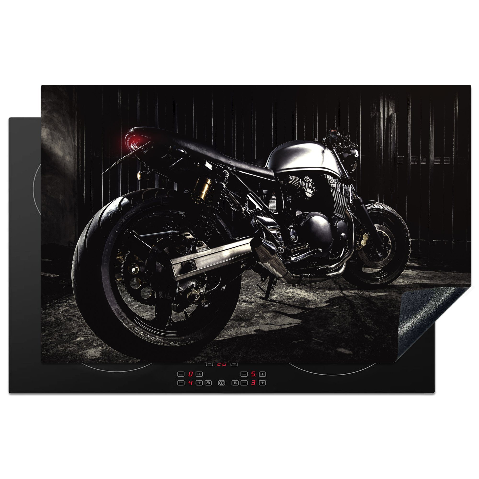 MuchoWow Herdblende-/Abdeckplatte Schönes Bild eines schönen Motorrads, Vinyl, (1 tlg), 81x52 cm, Induktionskochfeld Schutz für die küche, Ceranfeldabdeckung