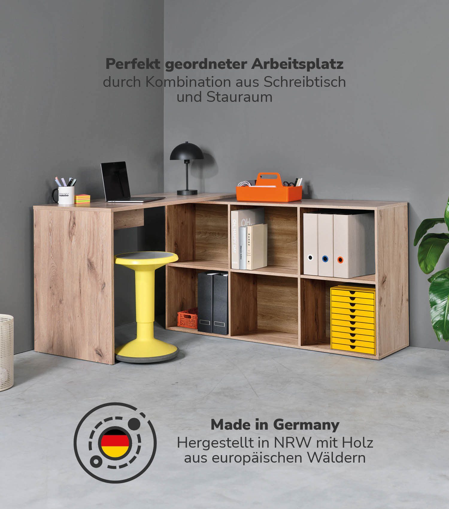 mokebo Eckschreibtisch Der Produktive (mit 6 günstig online kaufen