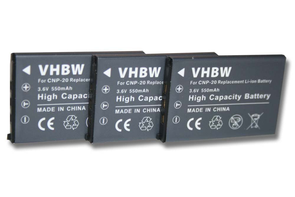 vhbw kompatibel mit Casio Exilim S3, S2, Z3, S20, Z4, S23, Z5, SX-S770 Kamera-Akku Li-Ion 550 mAh (3,6 V)
