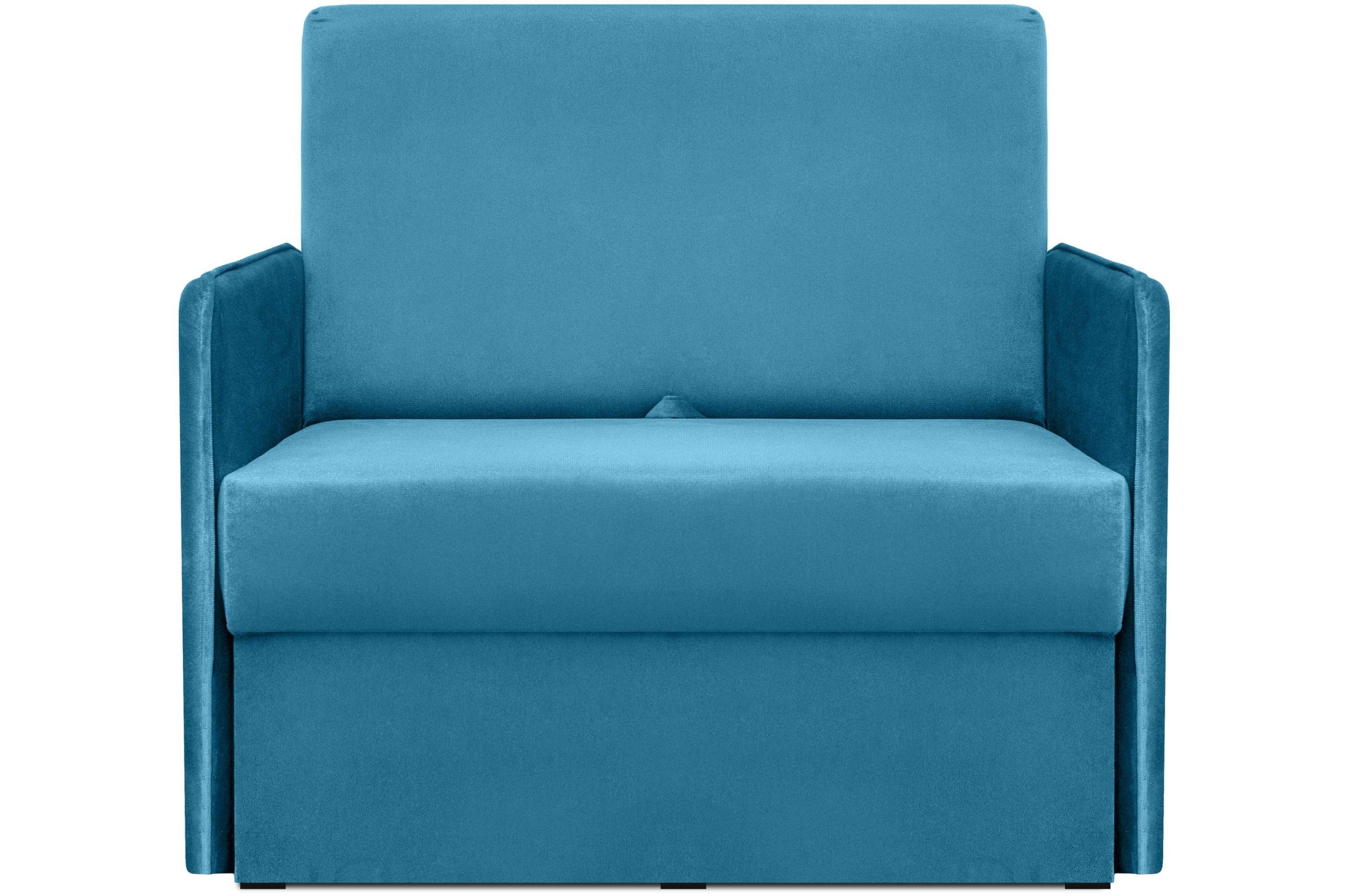Bettkasten, Konsimo PEDATU langlebiges mit schmutzabweisendes mit und Sessel blau Liegesessel, Schlaffunktion,