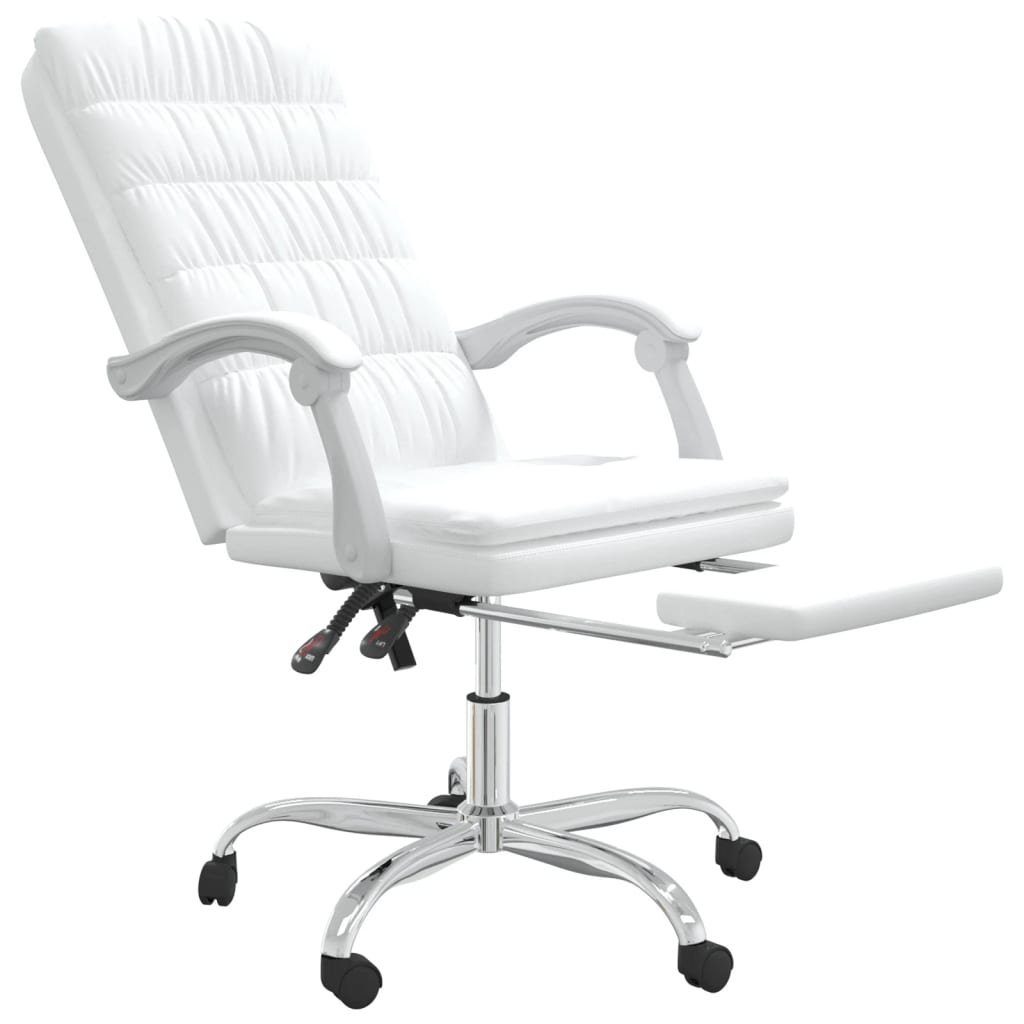 Weiß Bürostuhl Weiß | vidaXL Weiß Kunstleder Bürostuhl St) (1 mit Liegefunktion