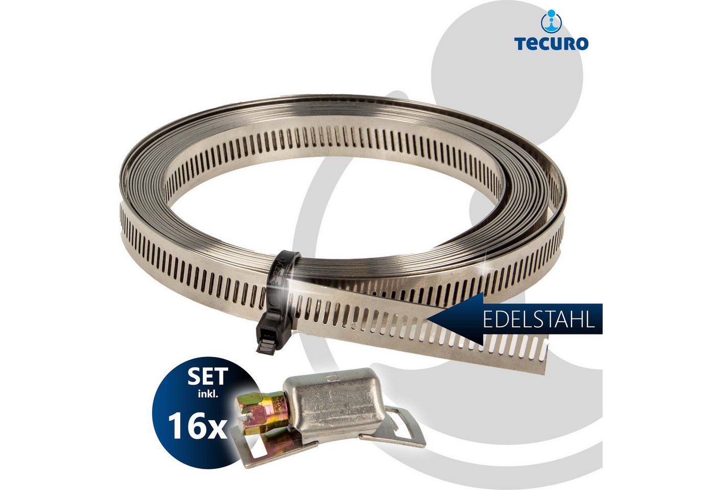 Thumbnail - tecuro Schlauchschelle Schlauchschellen Endlosband Set: 3, 5 oder 25 Meter