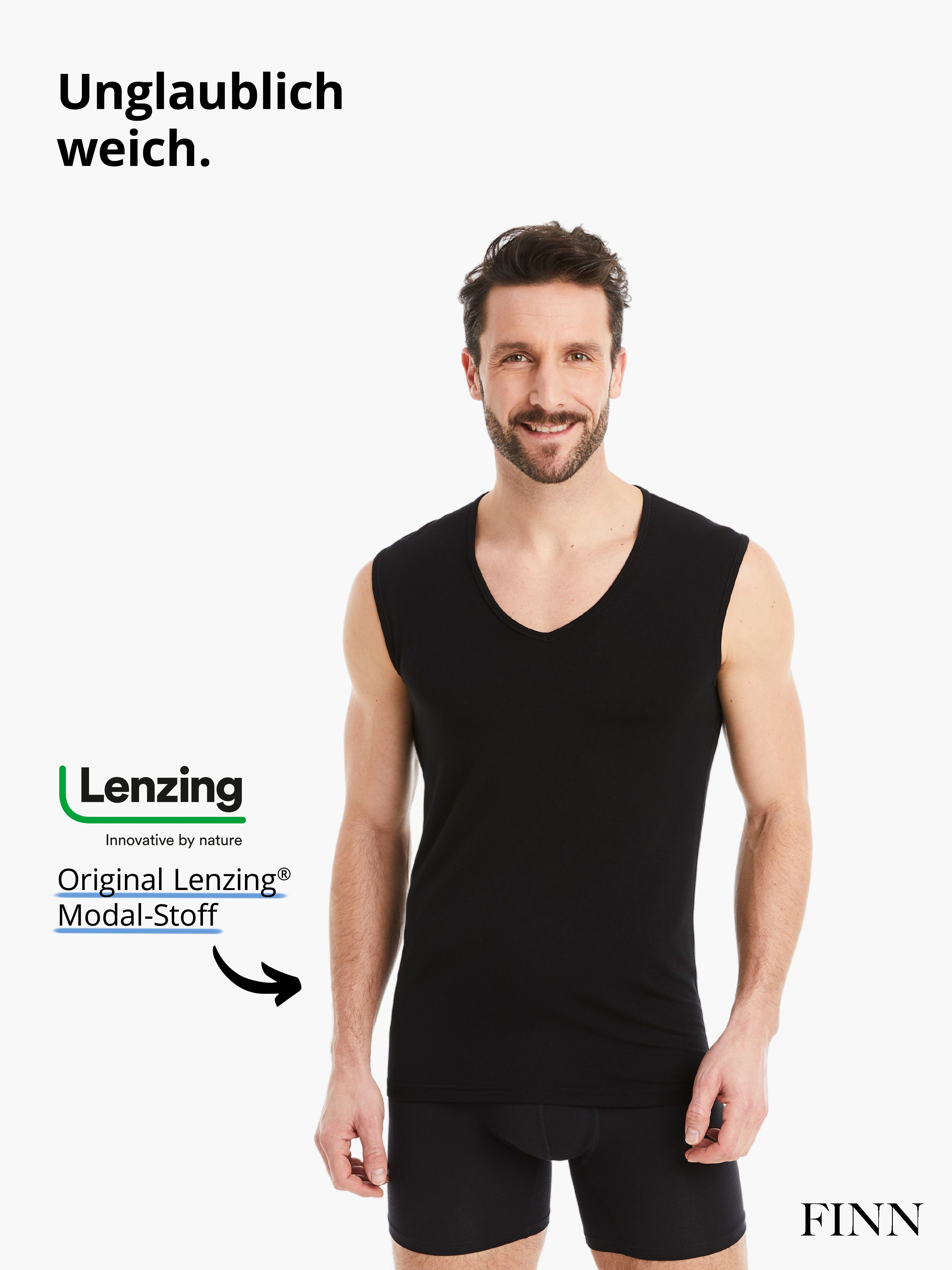 FINN Design Achselhemd Business Unterhemd Ärmellos mit V-Ausschnitt Herren  feiner Micro-Modal Stoff, maximaler Tragekomfort