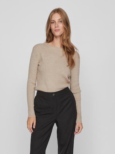 Vila Rundhalspullover VICOMFY O-NECK L/S KNIT TOP/SU - NOOS