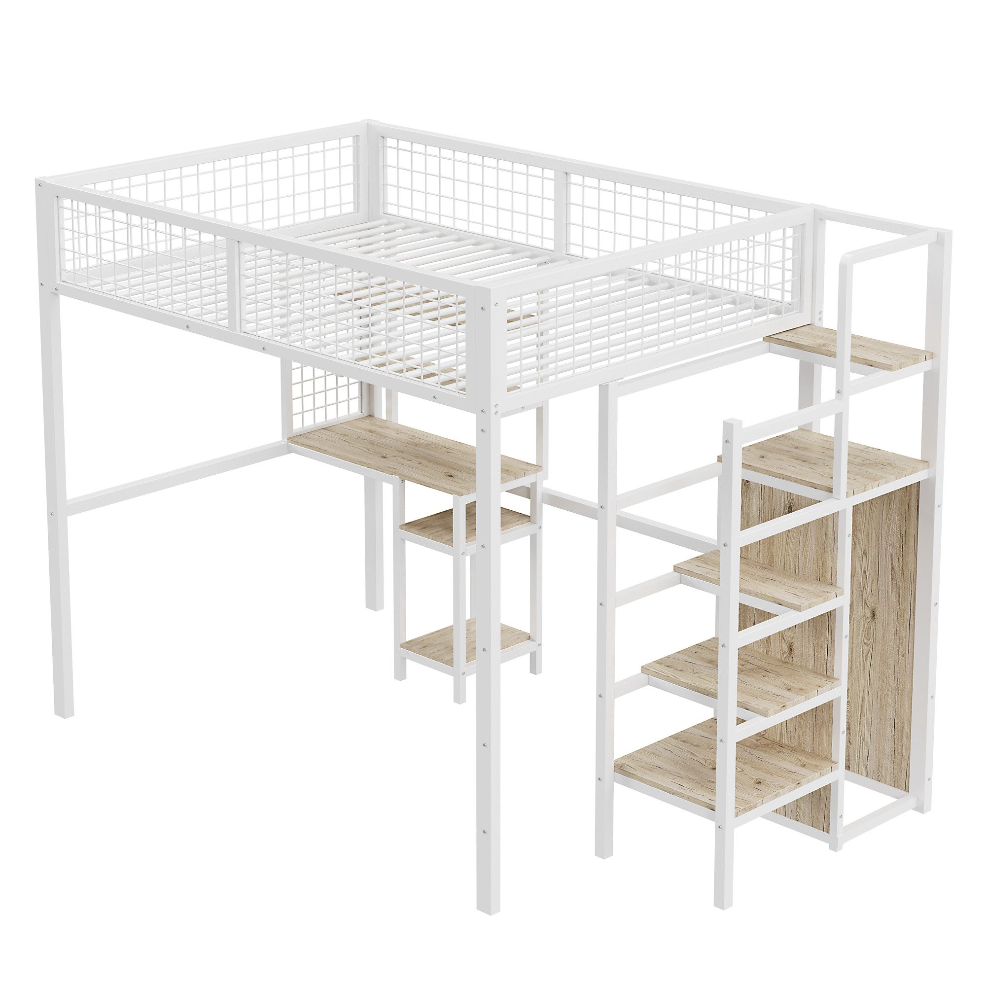 REDOM Metallbett Hochbett Einzelbett Stauraumbett Funktionsbett günstig online kaufen