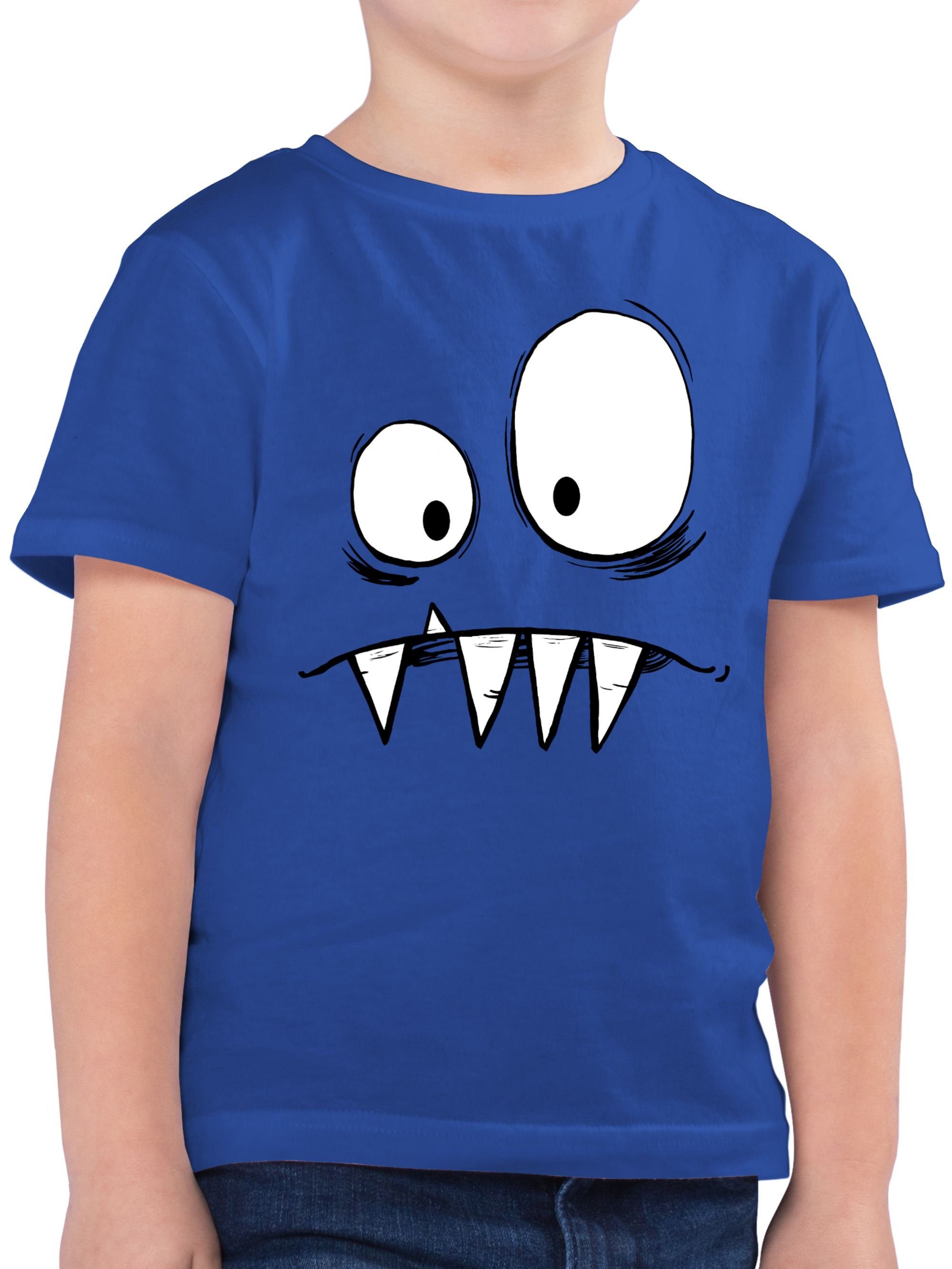 Shirtracer T-Shirt Freches Monster große Augen gruselige Zähne Karneval & Fasching 3 Royalblau