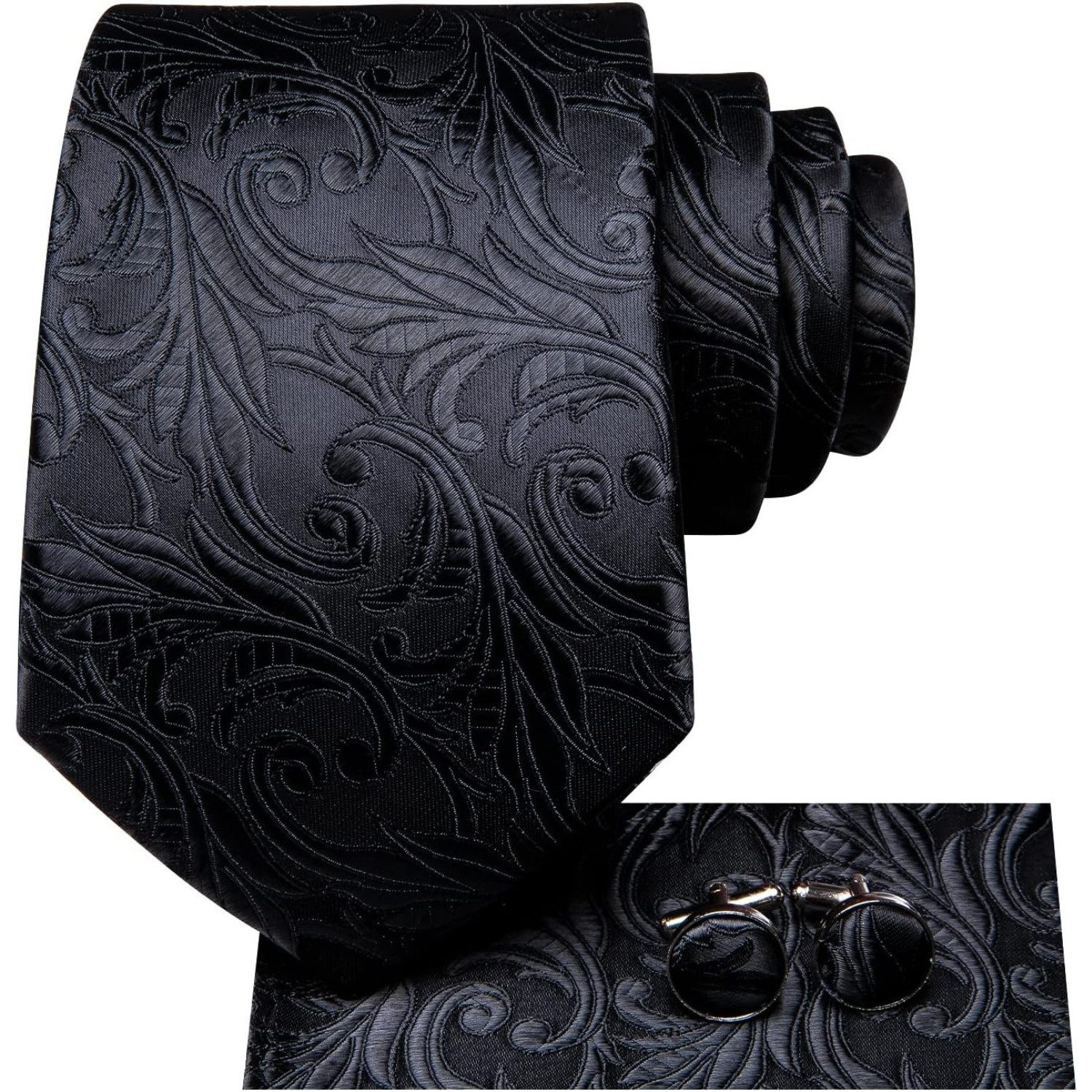 Hi-Tie Krawatte Krawatten Set Schwarz Geschenke günstig online kaufen
