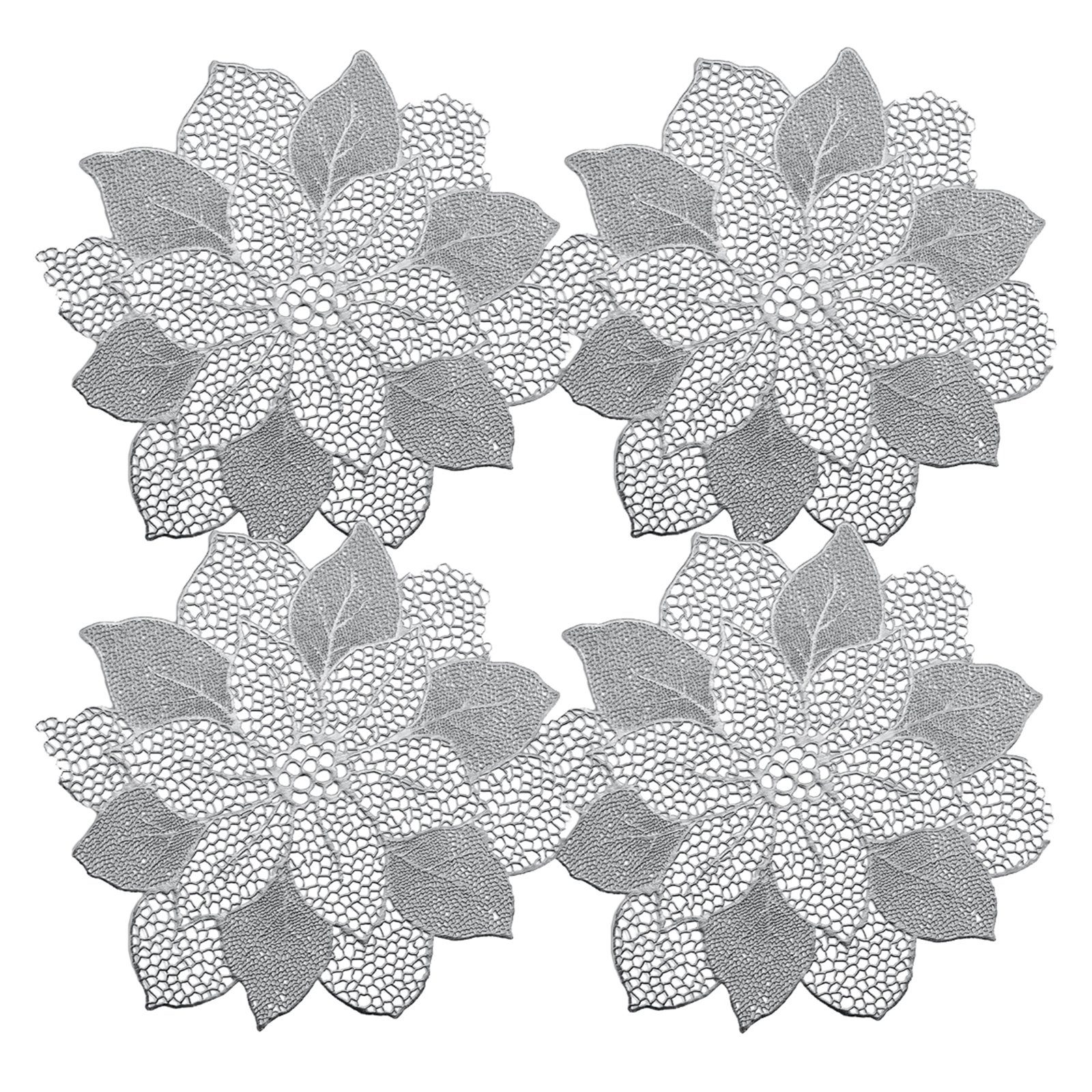 Platzset, Platzset, 4 Stück Metallic Flower, Neuetischkultur, (Set, 4-St., 1 Platzmatte)