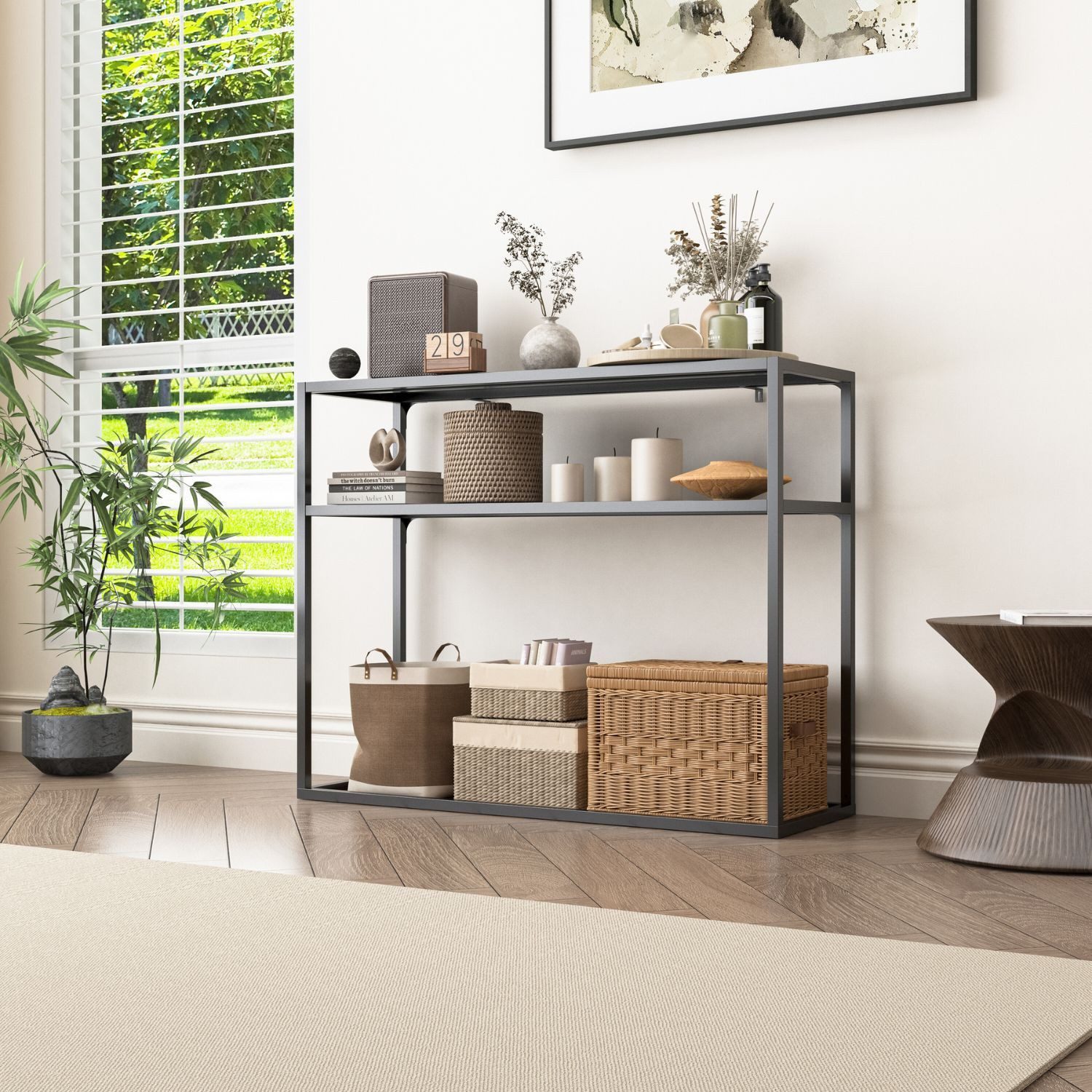 Coemo Standregal CHICAGO, Schwarz Konsolentisch Dekoregal Metall Beistellti günstig online kaufen