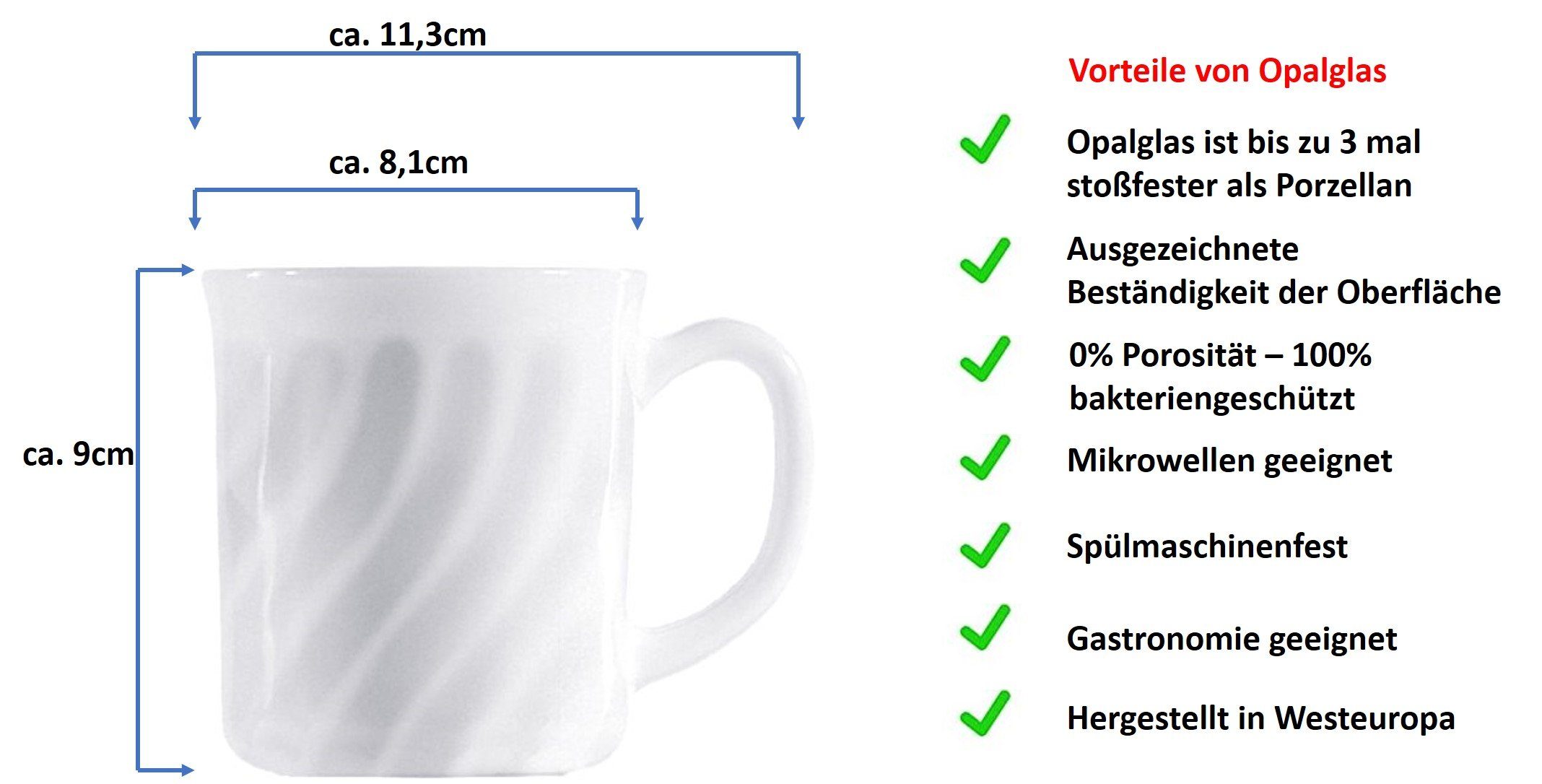 Emilja Becher Trianon - 6 Kaffeebecher 29cl weiß, 6-teilig