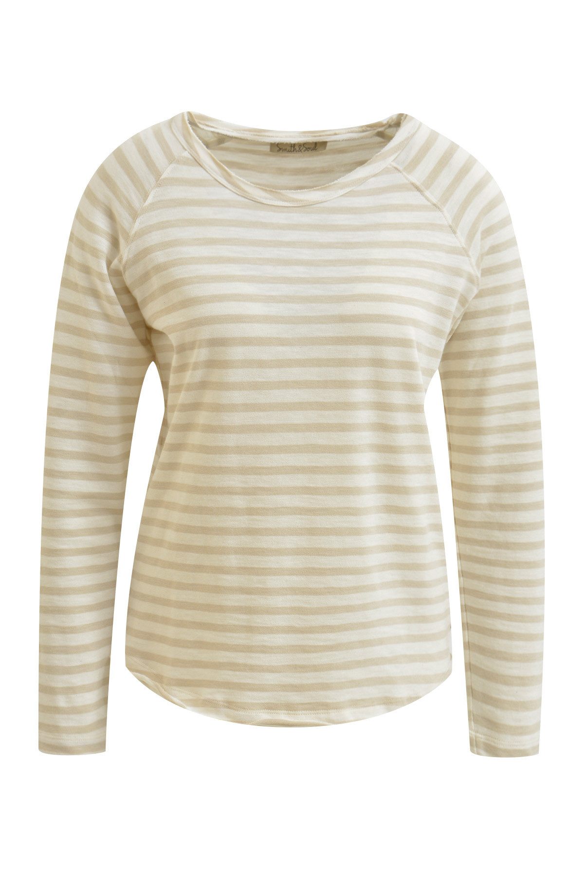 Smith & Soul Rundhalsshirt mit offenen Kanten günstig online kaufen