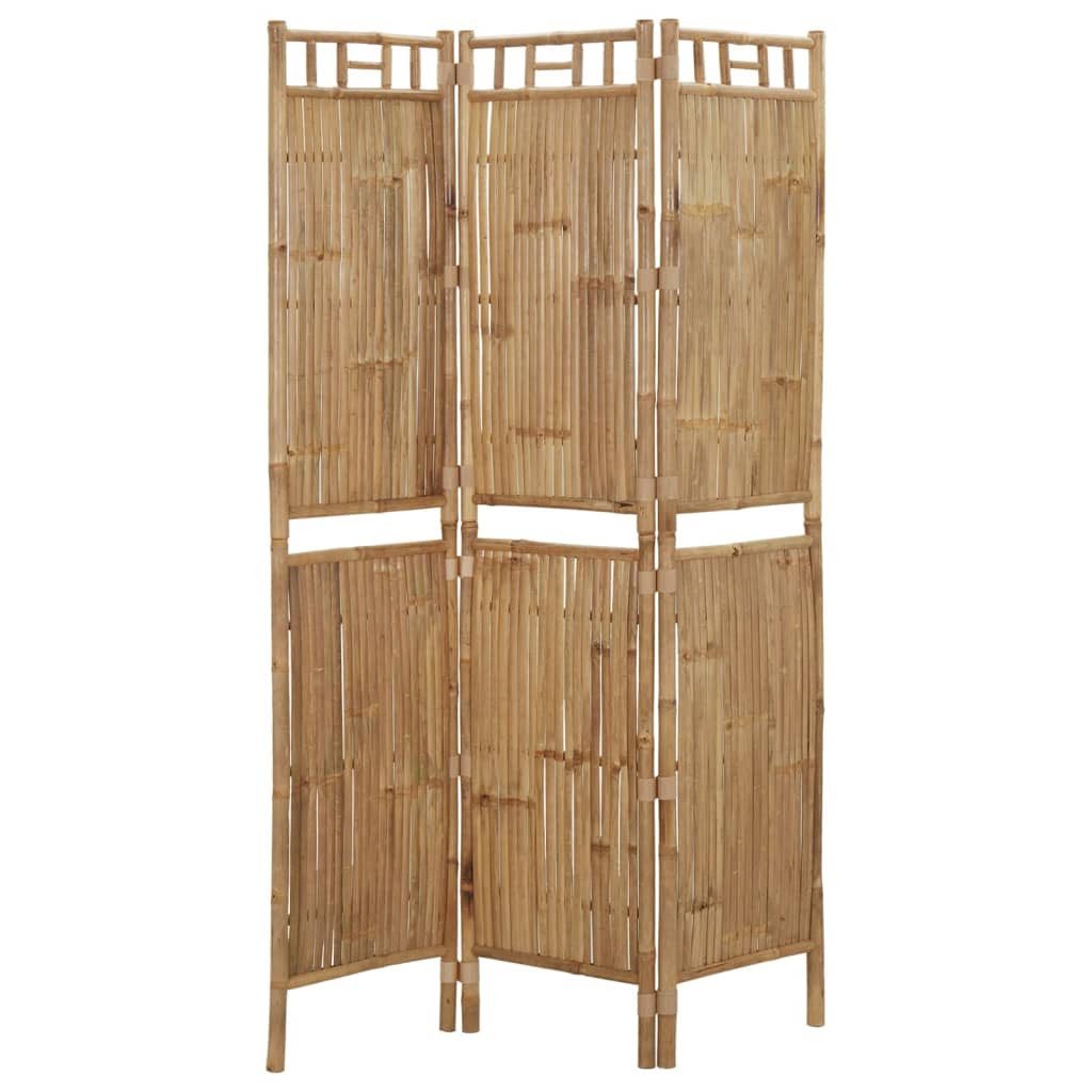 furnicato Raumteiler 3-Panel Bambus 120x180 cm Naturfarbe, 1-tlg., Klappbarer Paravent als Sichtschutz für den Innenbereich und Deko