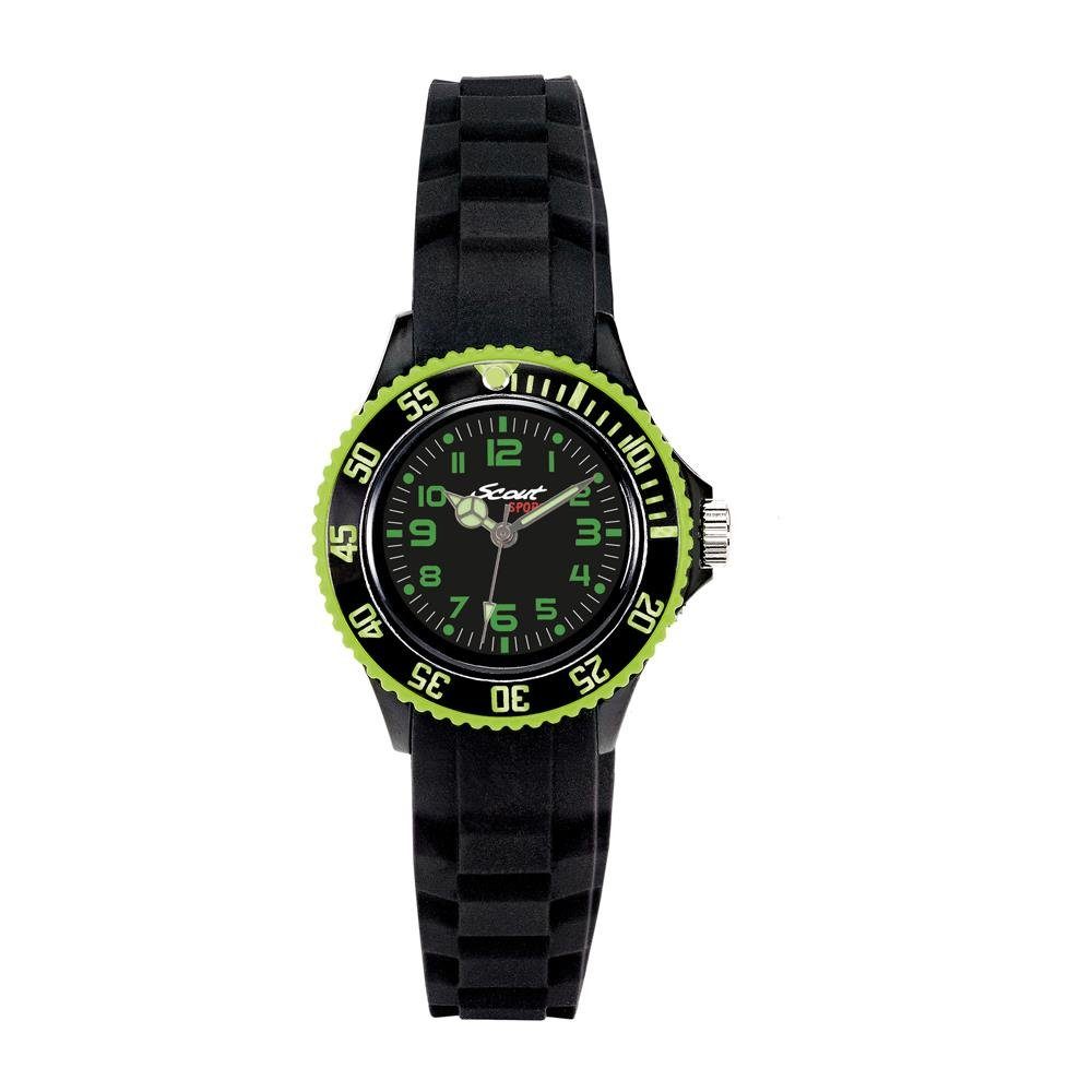 Scout Quarzuhr Schwarze Scout Armbanduhr für Jungen aus Kunststoff, Silikon