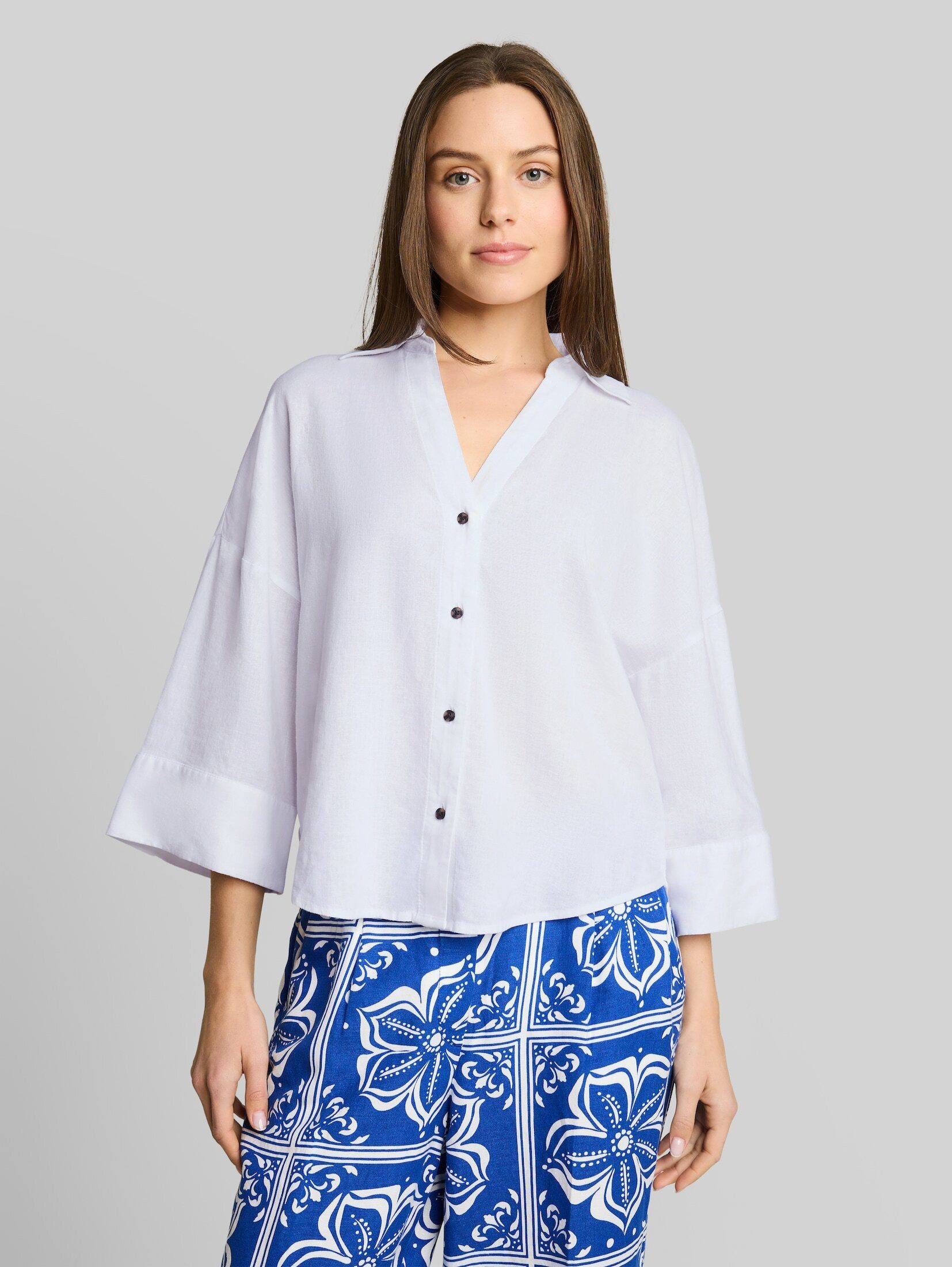 TOM TAILOR Langarmbluse Blusen & Shirts Oversize Bluse mit Leinenanteil