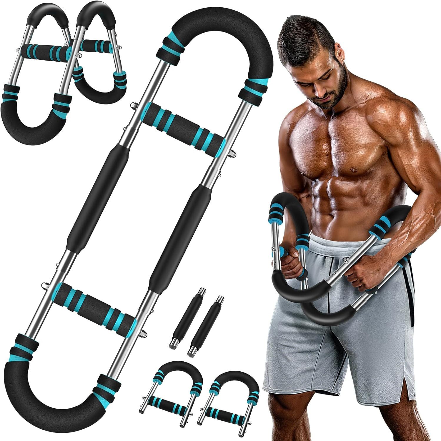 Rolipo Handmuskeltrainer verstellbarer Twister Armtrainer Unisex, 3 Widerstandsstufen (30-50kg), Multifunktionales & tragbares, für Arm-, Brust-, Rück- & Beintraining
