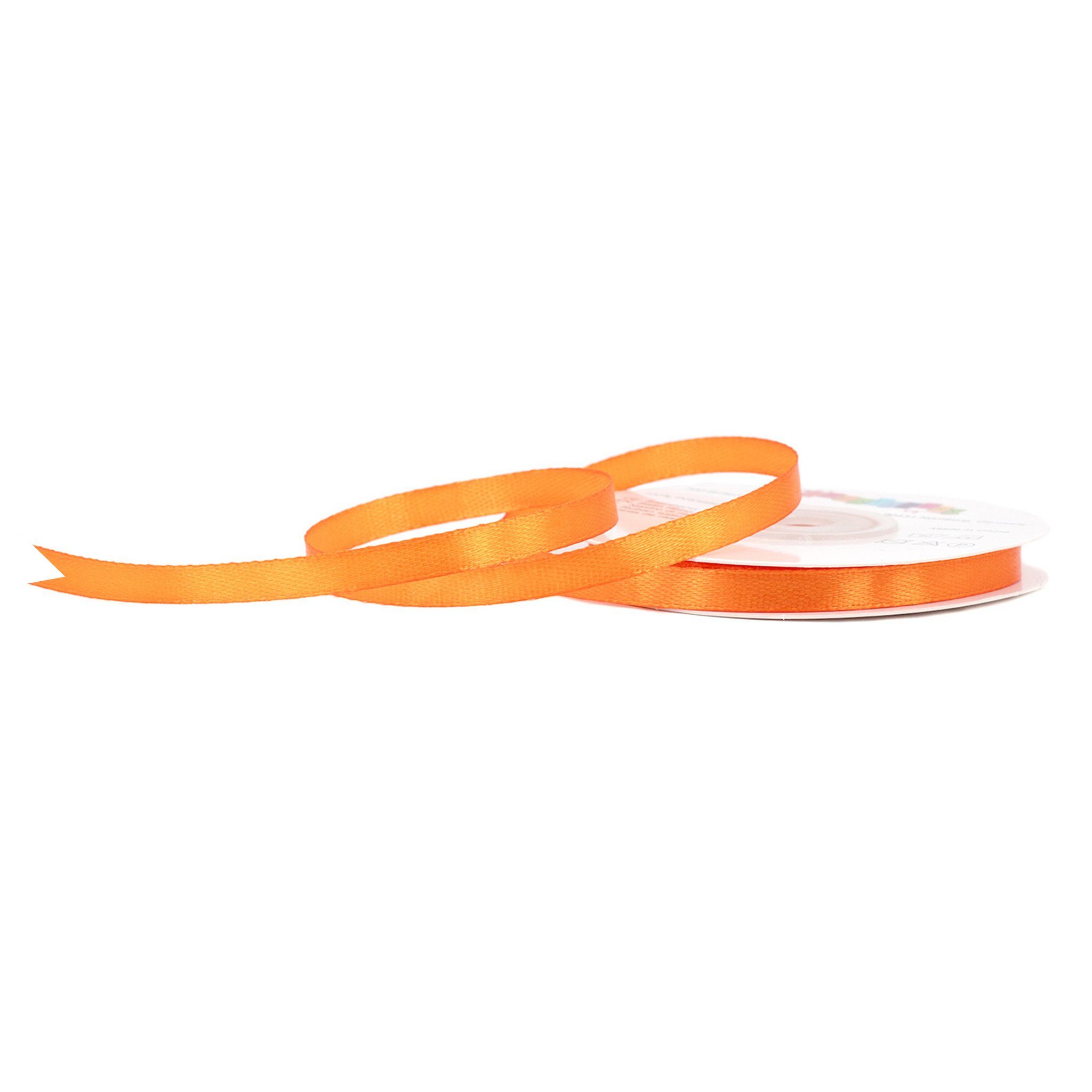 Creativery Geschenkband, Satinband 6mm x 25m Rolle Orange