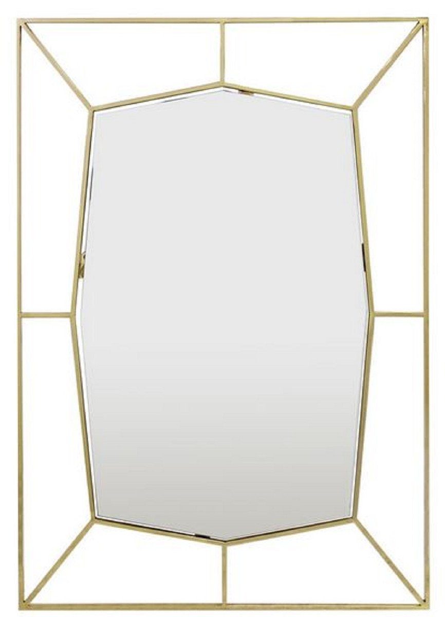 Casa Padrino Wandspiegel Designer Wandspiegel Gold 67 x H. 100 cm - Edelstahl Spiegel - Luxus Deko Accessoires